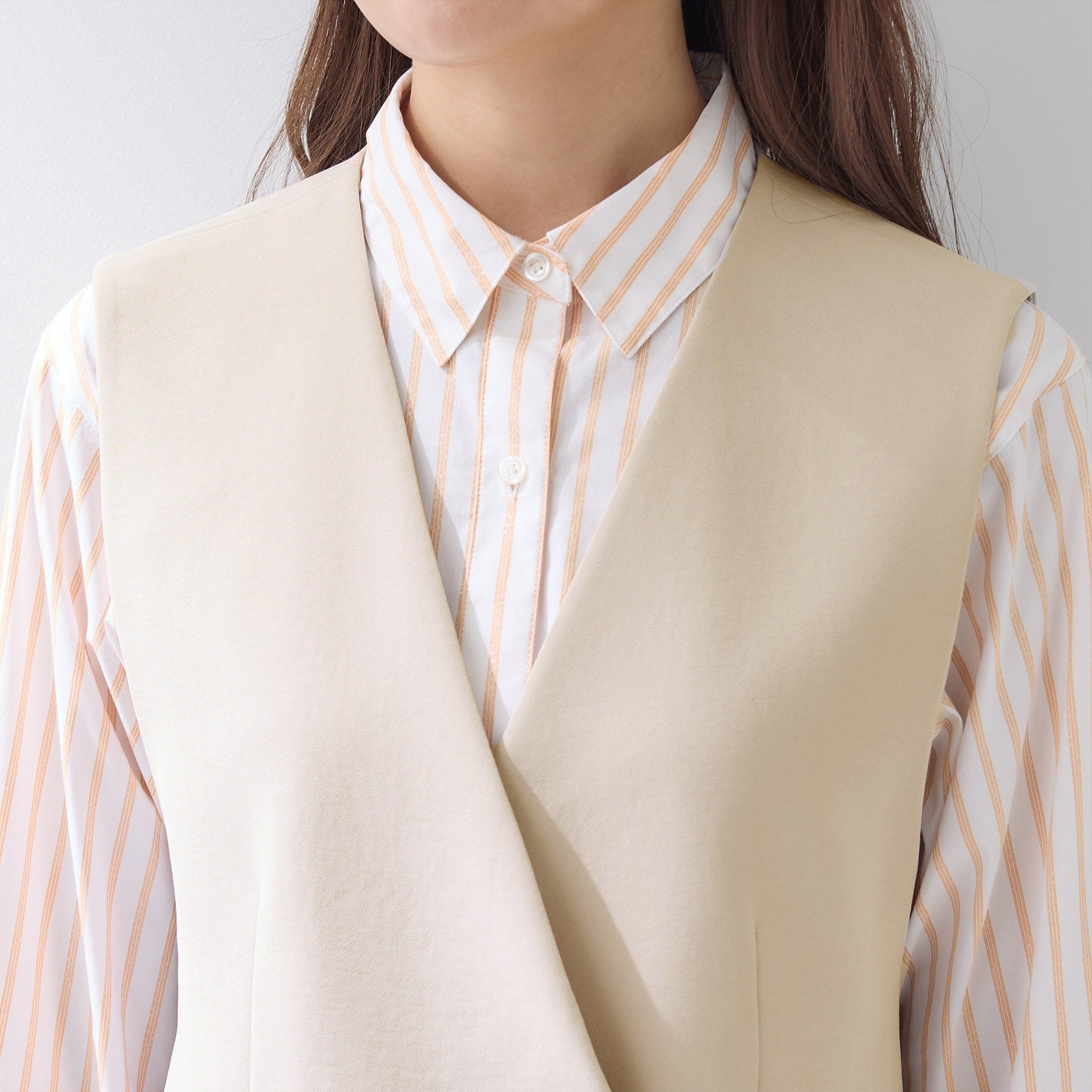 インディヴィ INDIVI 【洗える／多機能／SETUP可】こなれジレジャケット （ベージュ(052)） ベージュ(052)