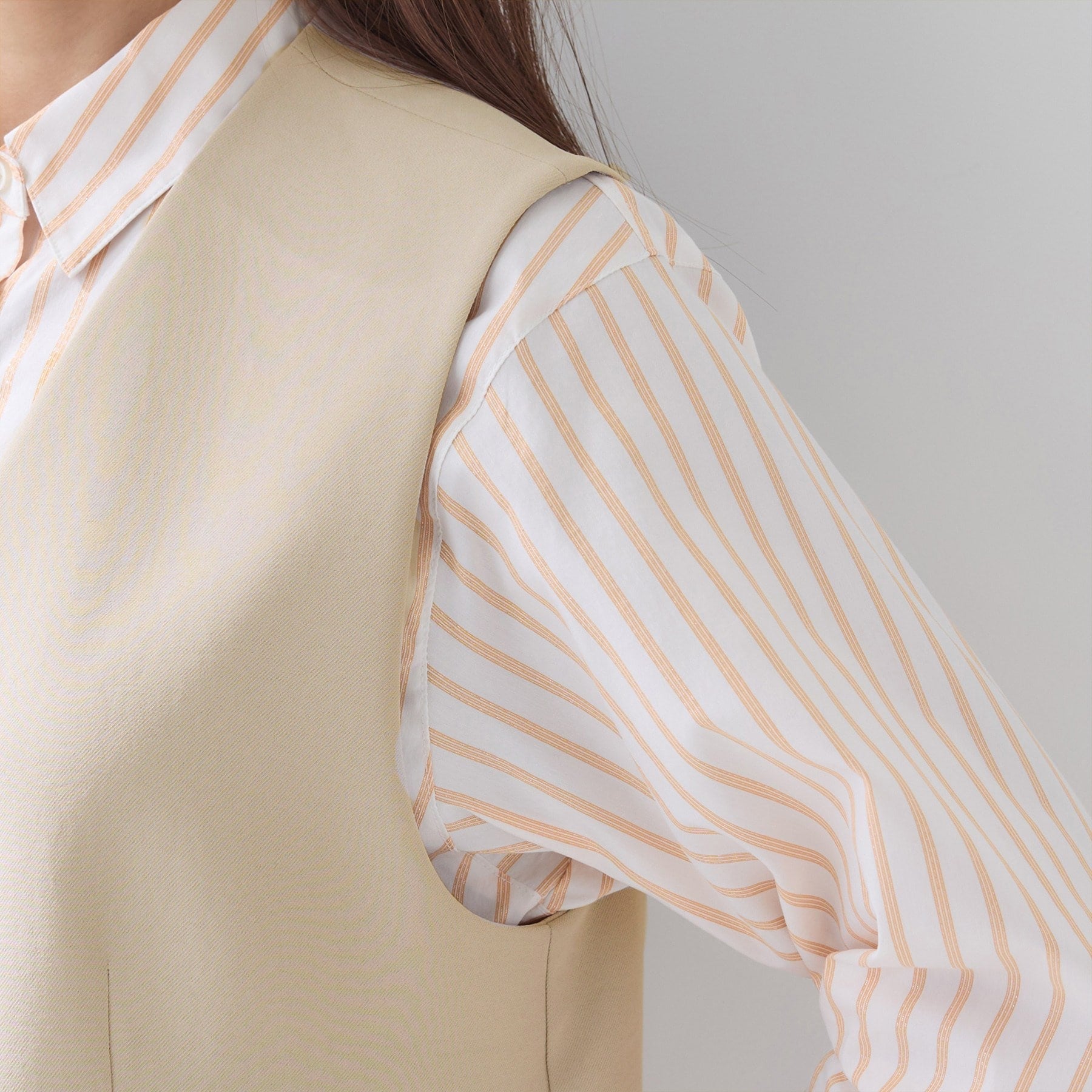 インディヴィ INDIVI 【洗える／多機能／SETUP可】こなれジレジャケット （ベージュ(052)） ベージュ(052)