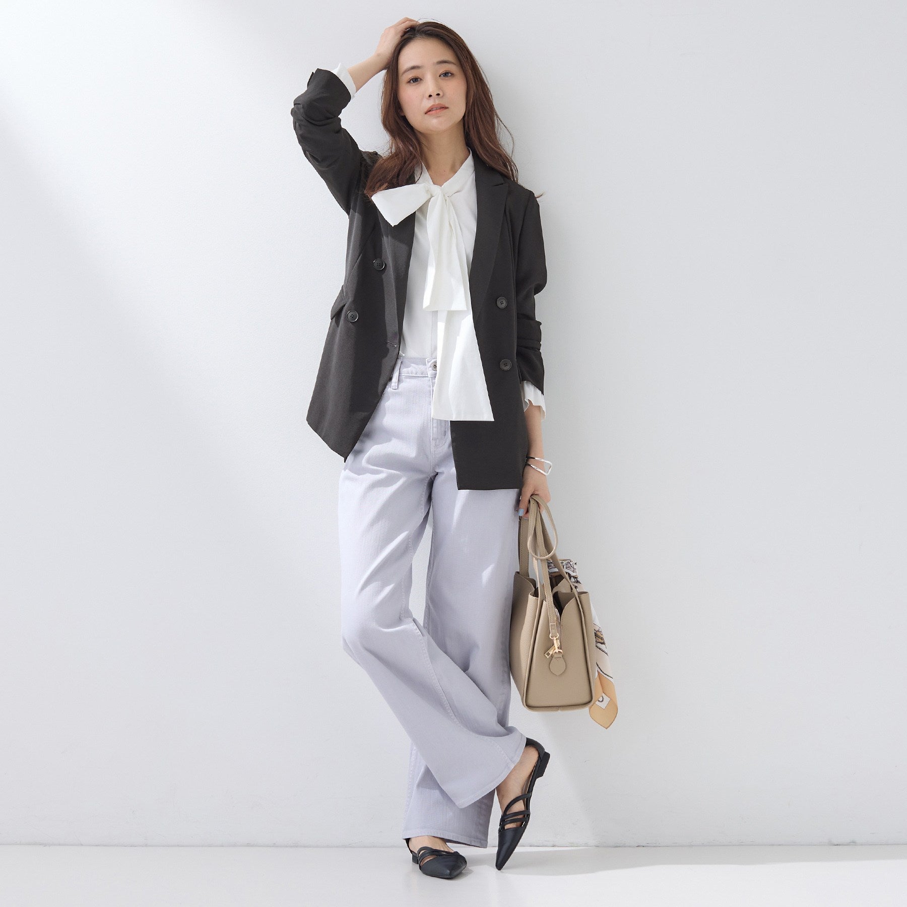 インディヴィ INDIVI 【洗える／多機能／SETUP可】こなれダブルジャケット （ネイビー(094)） ネイビー(094)