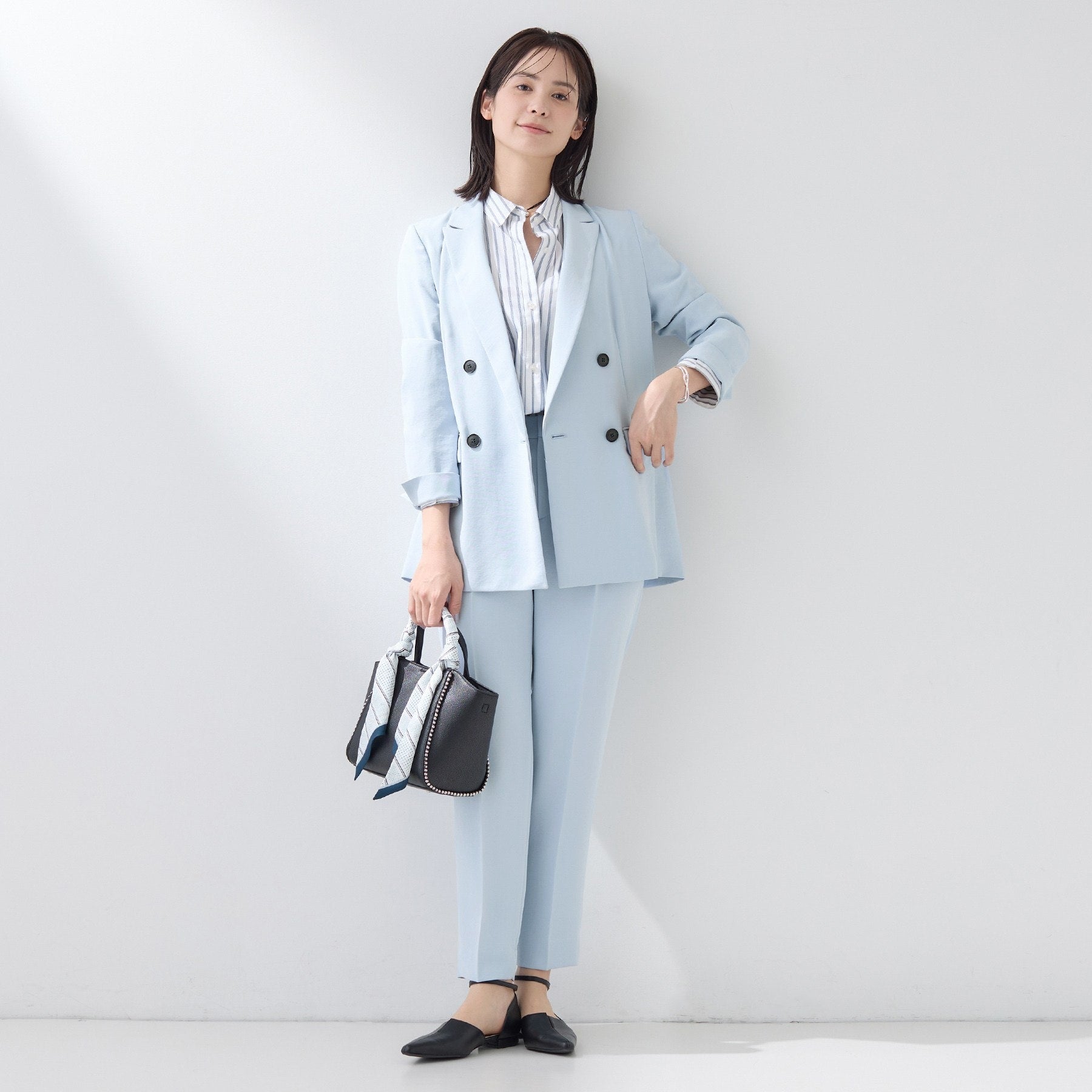 インディヴィ INDIVI 【洗える／多機能／SETUP可】こなれダブルジャケット （ネイビー(094)） ネイビー(094)