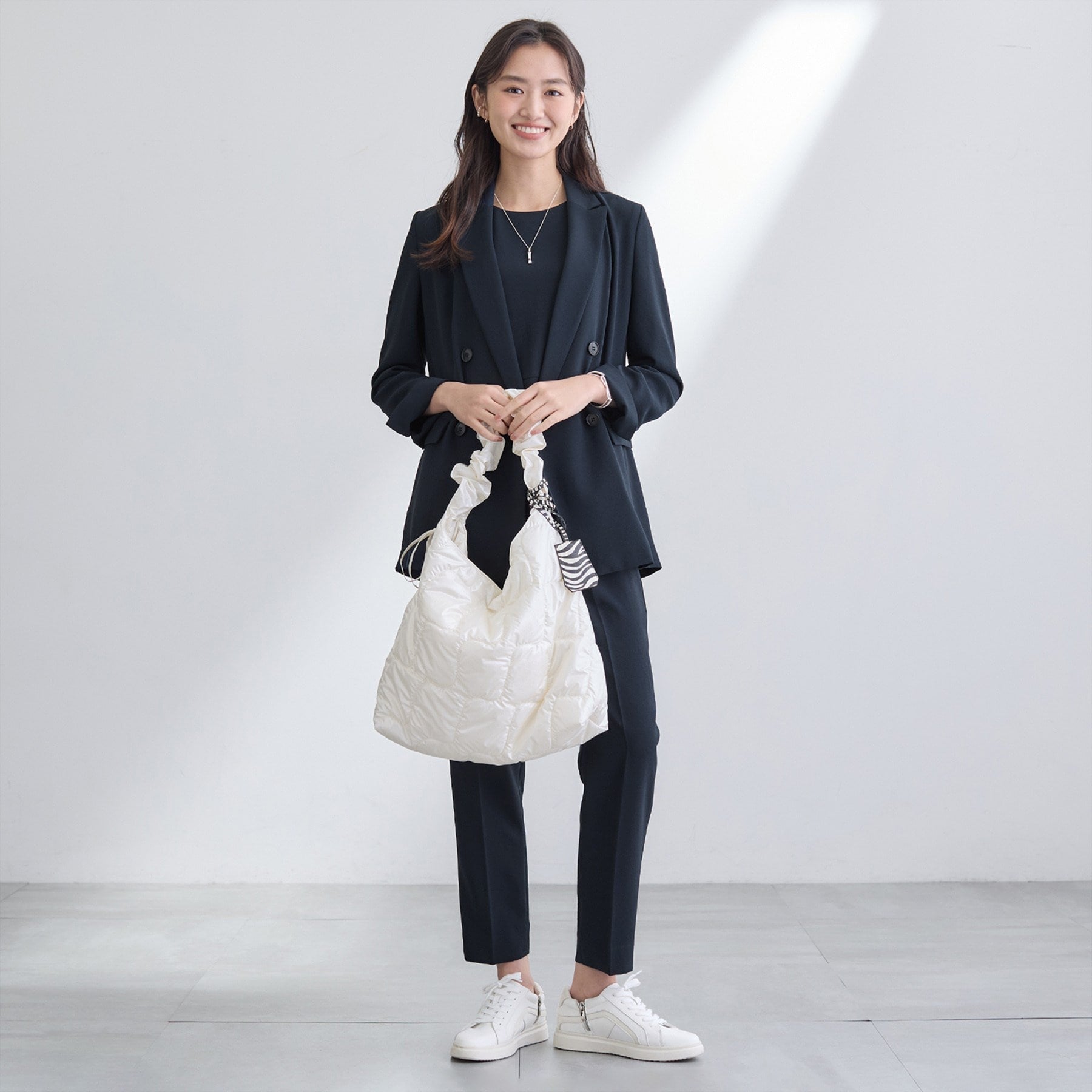 インディヴィ INDIVI 【洗える／多機能／SETUP可】こなれダブルジャケット （ネイビー(094)） ネイビー(094)