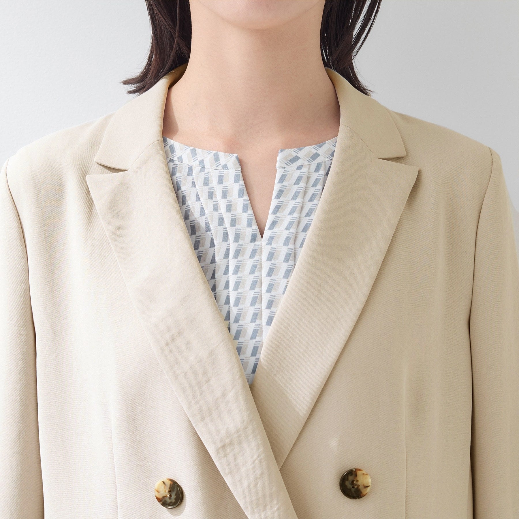 インディヴィ INDIVI 【洗える／多機能／SETUP可】こなれダブルジャケット （ネイビー(094)） ネイビー(094)