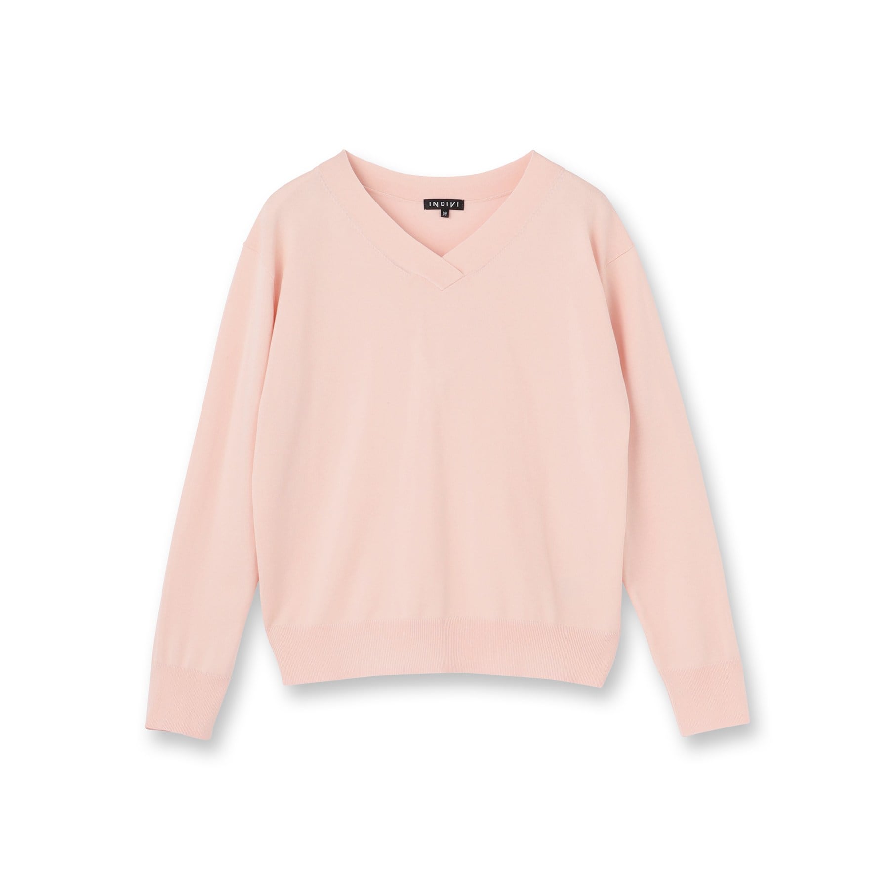 インディヴィ INDIVI 【シルク混】きれいめVネックニット （オフホワイト(003)） オフホワイト(003)