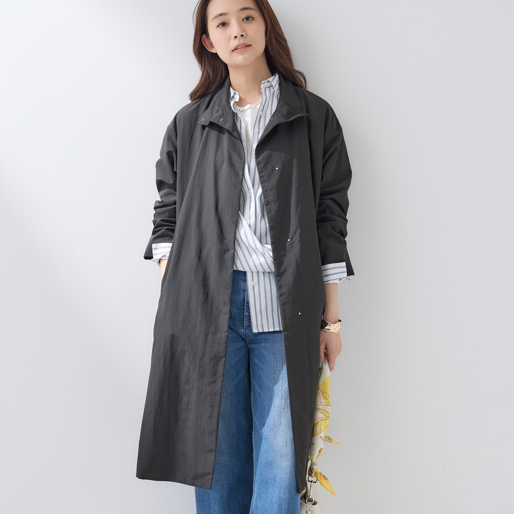 インディヴィ INDIVI 【撥水／軽量】ミニマル スタンドカラーコート （ベージュ(052)） ベージュ(052)