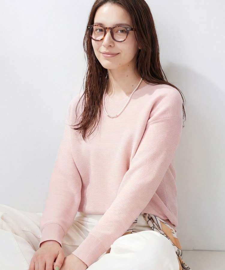 インディヴィ INDIVI 【洗える／軽量】きらめきVネックニット （オレンジピンク(064)） オレンジピンク(064)