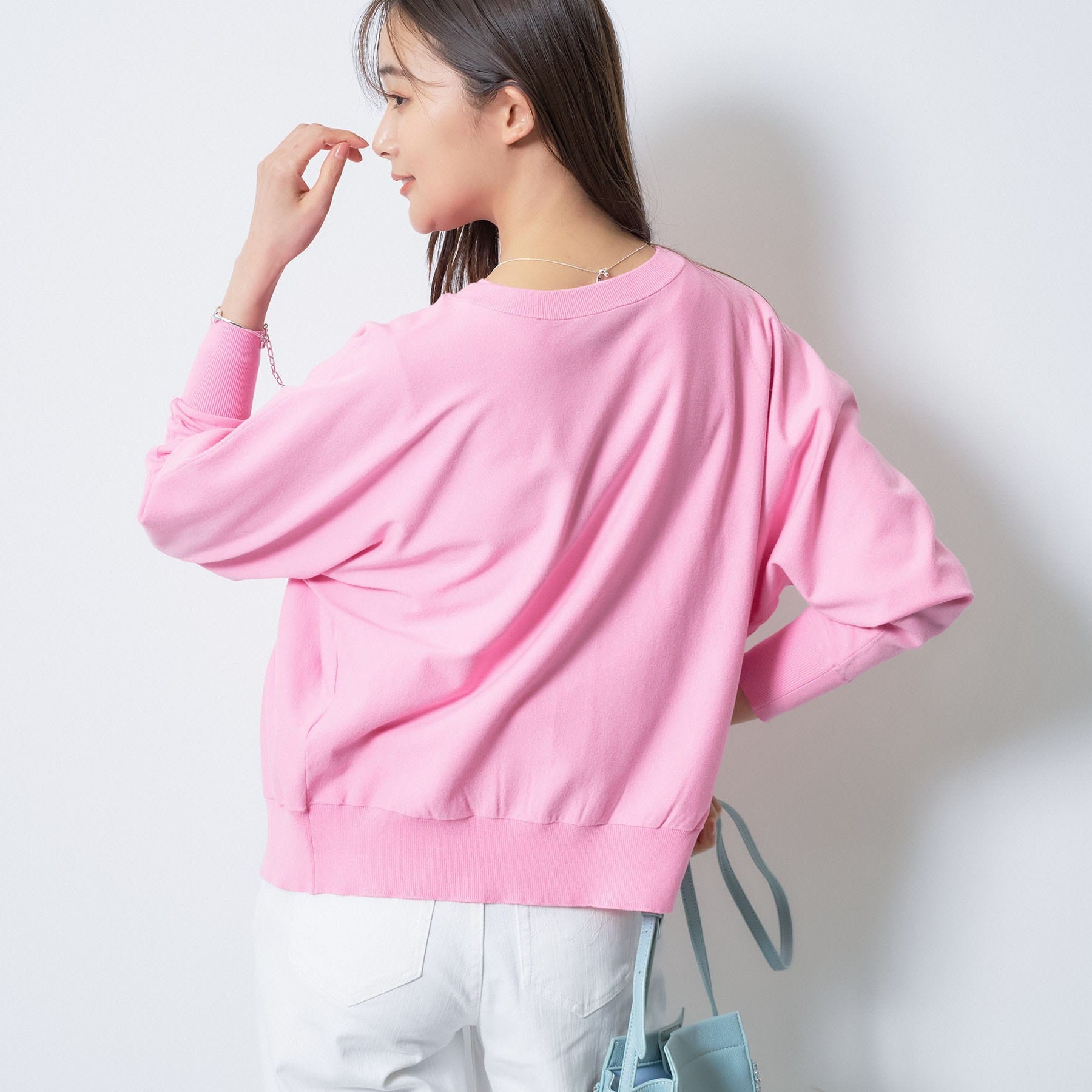 インディヴィ INDIVI 【洗える／前後2WAY／ツイン可能】ドルマンスリーブカーディガン （ホワイト(001)） ホワイト(001)