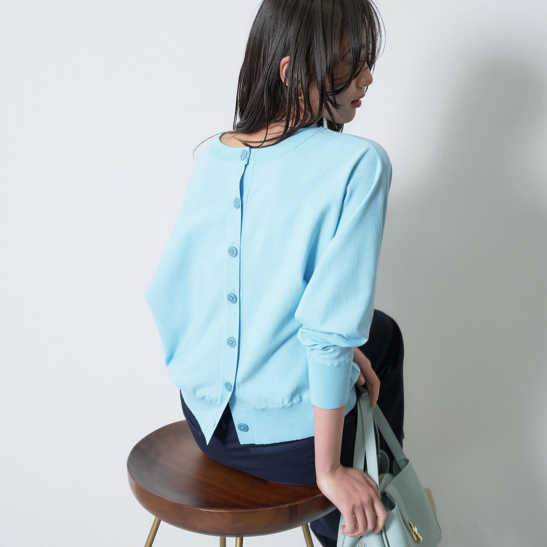 インディヴィ INDIVI 【洗える／前後2WAY／ツイン可能】ドルマンスリーブカーディガン （ホワイト(001)） ホワイト(001)