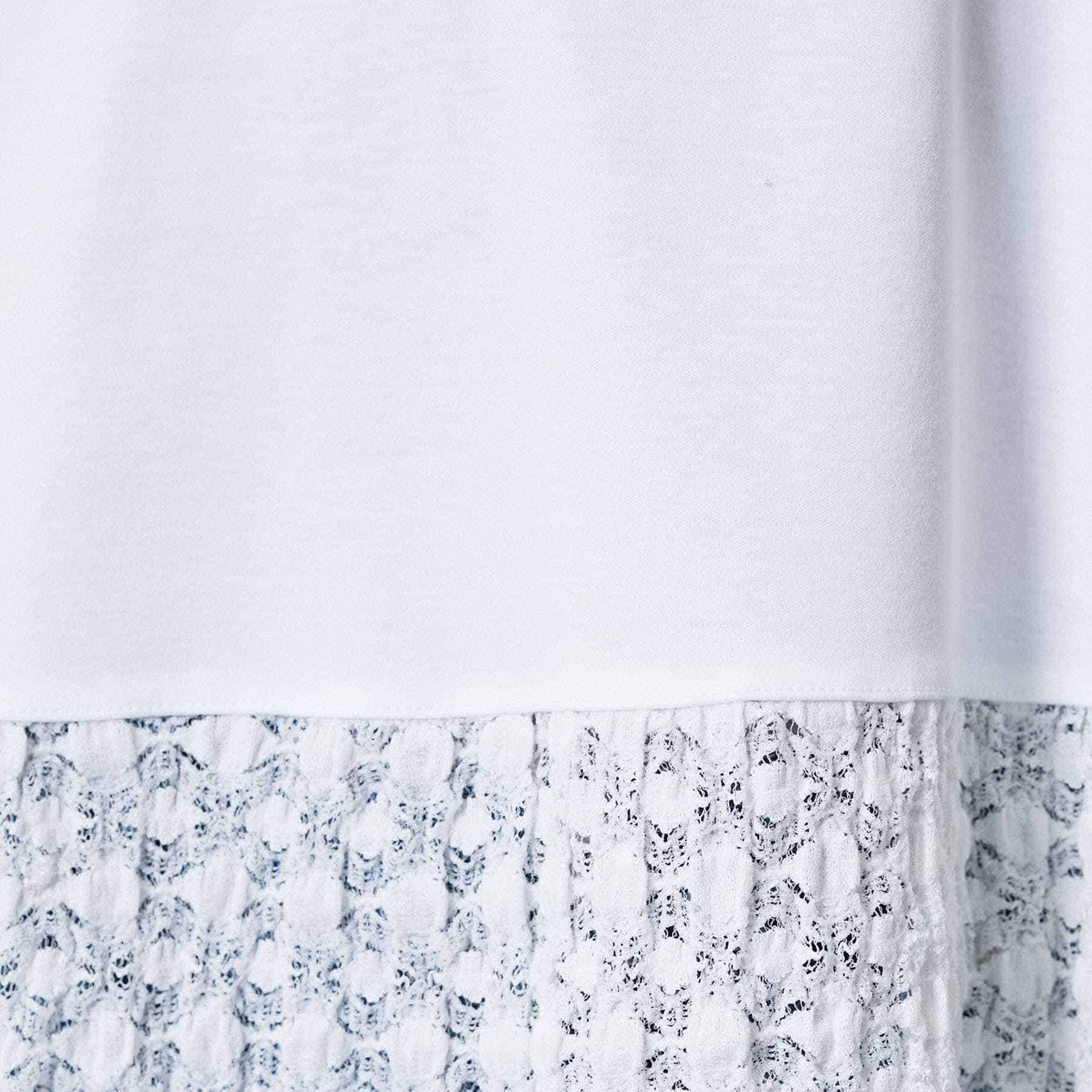 インディヴィ INDIVI 【洗える／レイヤードにおすすめ】シャーリングレース ロングTシャツ （ホワイト(001)） ホワイト(001)