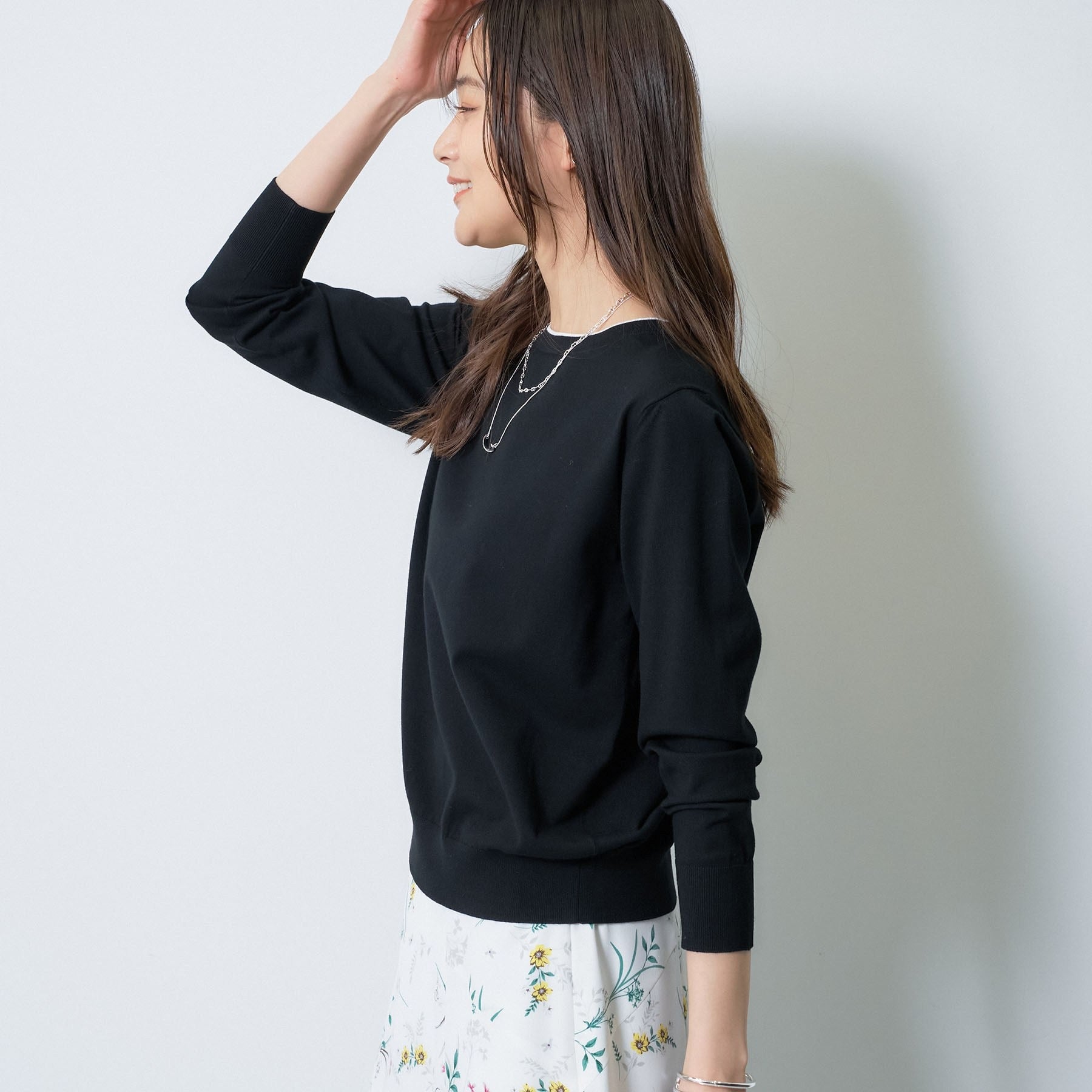 インディヴィ INDIVI 【洗える／ツイン可能】ドルマンスリーブニット （ピンク(072)） ピンク(072)