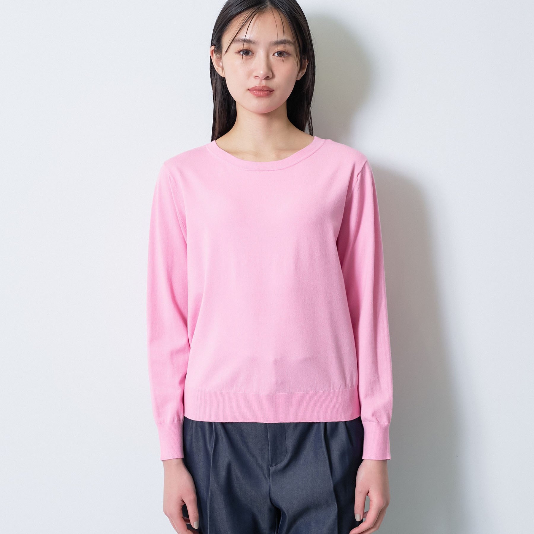 インディヴィ INDIVI 【洗える／ツイン可能】ドルマンスリーブニット （ピンク(072)） ピンク(072)