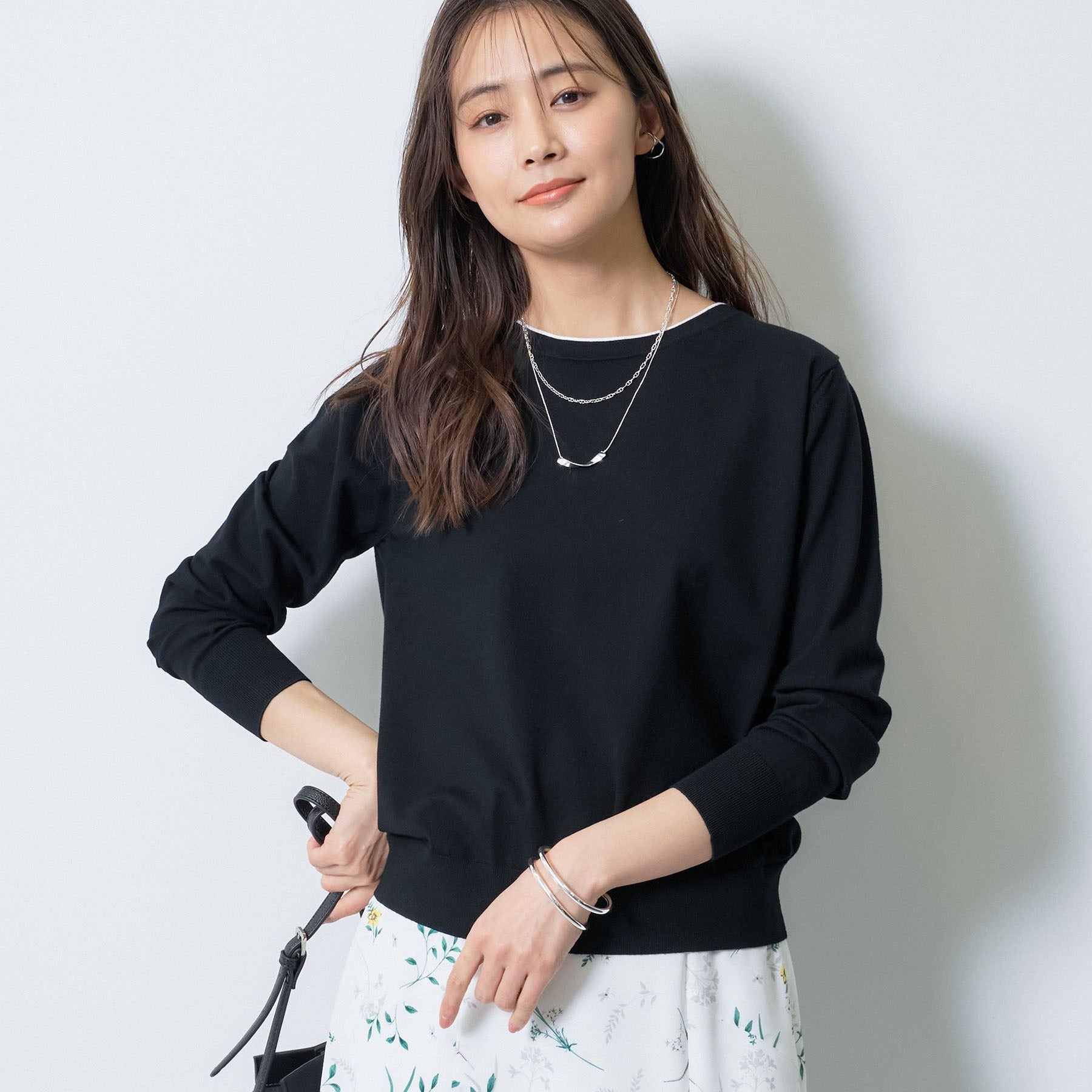 インディヴィ INDIVI 【洗える／ツイン可能】ドルマンスリーブニット （ブラック(519)） ブラック(519)