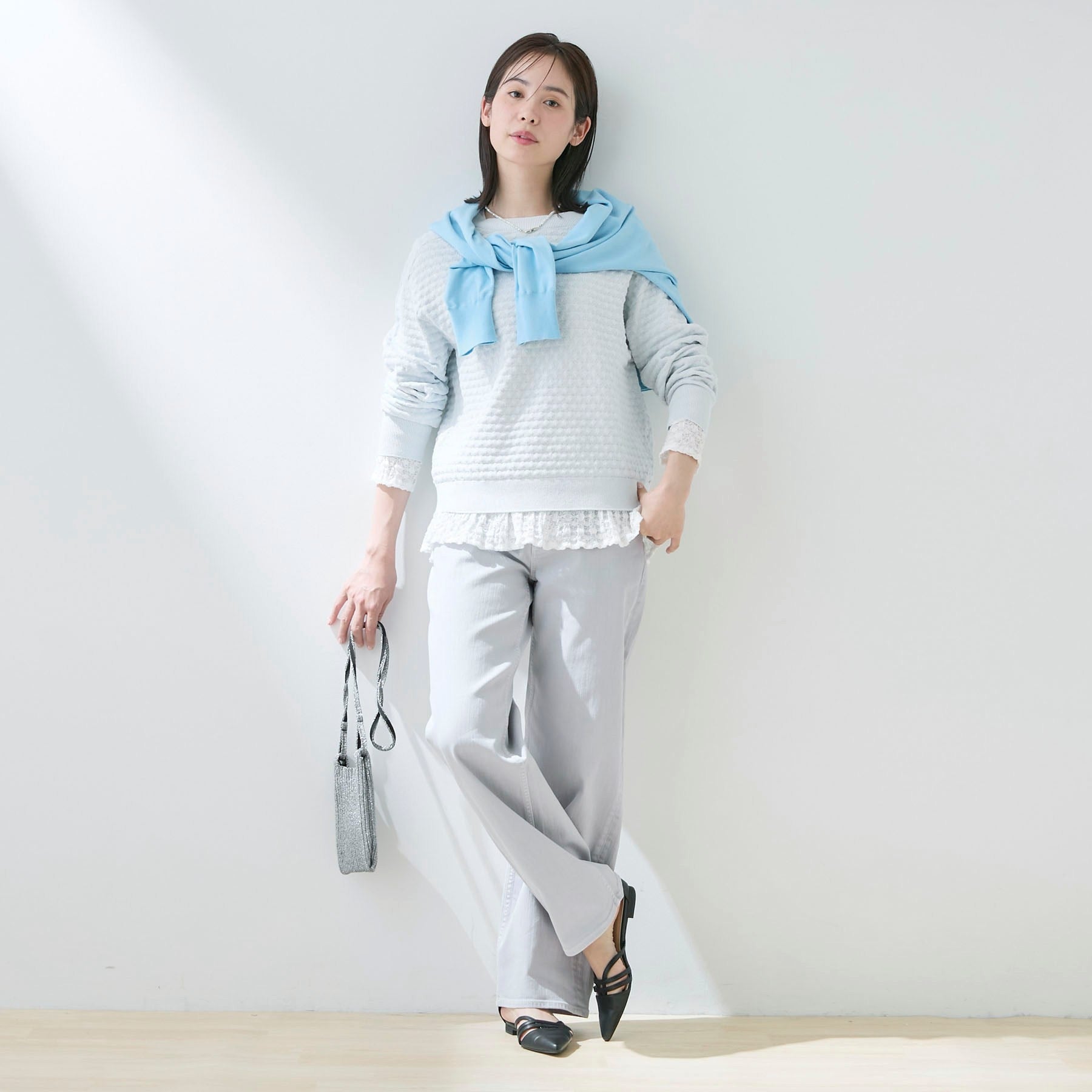 インディヴィ INDIVI 【洗える／凹凸編み】ジャカードニット （ネイビー(094)） ネイビー(094)