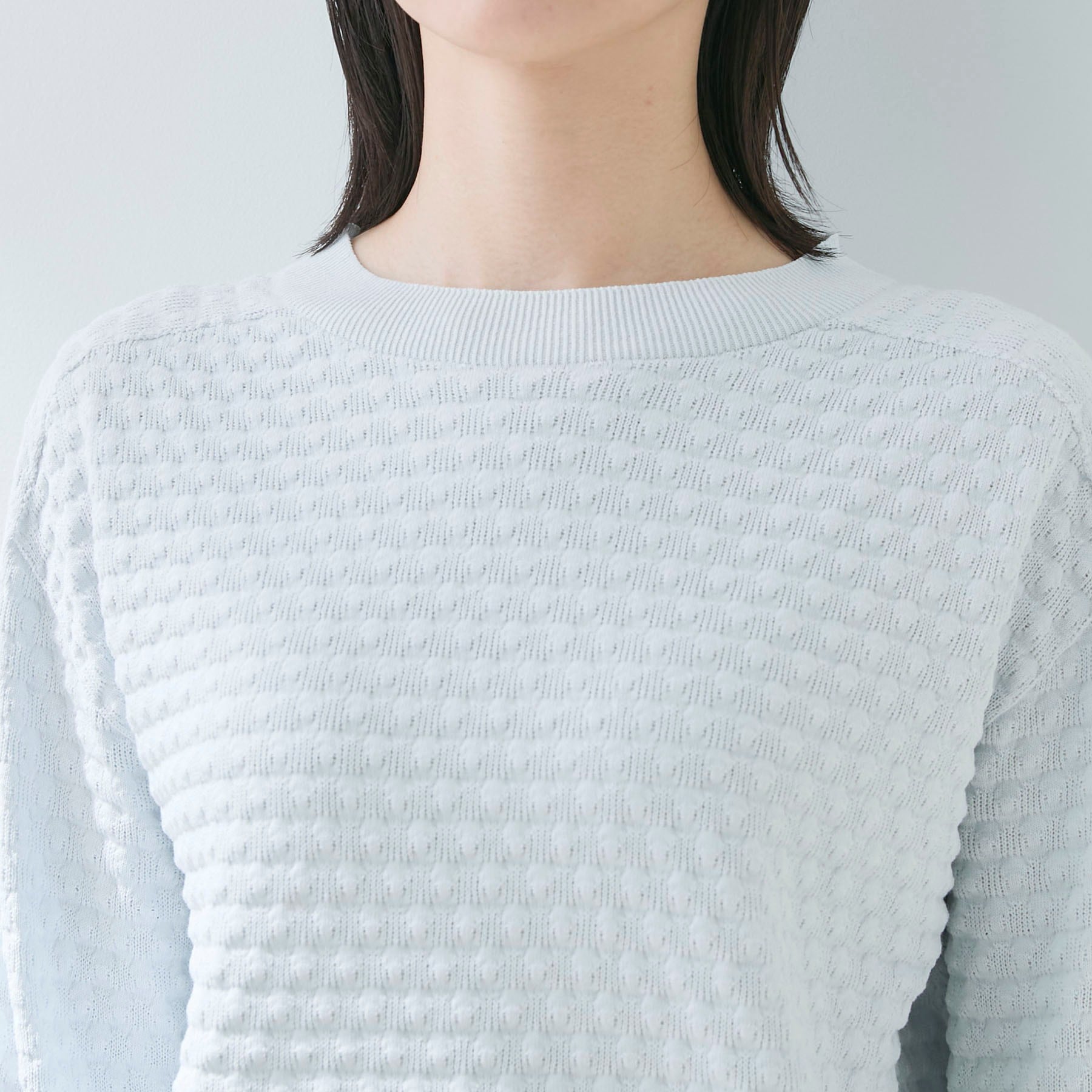 インディヴィ INDIVI 【洗える／凹凸編み】ジャカードニット （ネイビー(094)） ネイビー(094)