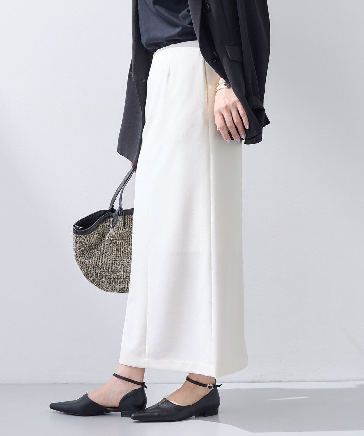 インディヴィ INDIVI 【洗える／Iライン】ジャージスカート （ホワイト(001)） ホワイト(001)