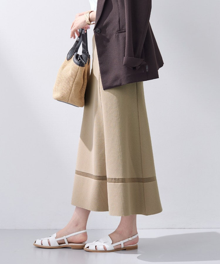 インディヴィ INDIVI 【洗える／SETUP可能】Aラインニットスカート （ピンクベージュ(053)） ピンクベージュ(053)