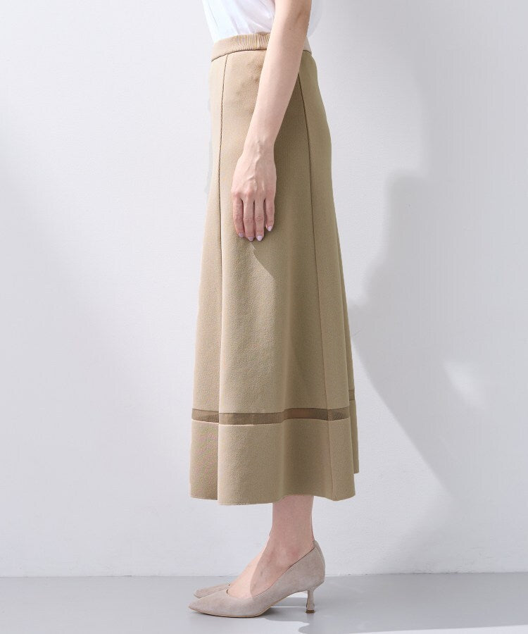 インディヴィ INDIVI 【洗える／SETUP可能】Aラインニットスカート （ピンクベージュ(053)） ピンクベージュ(053)