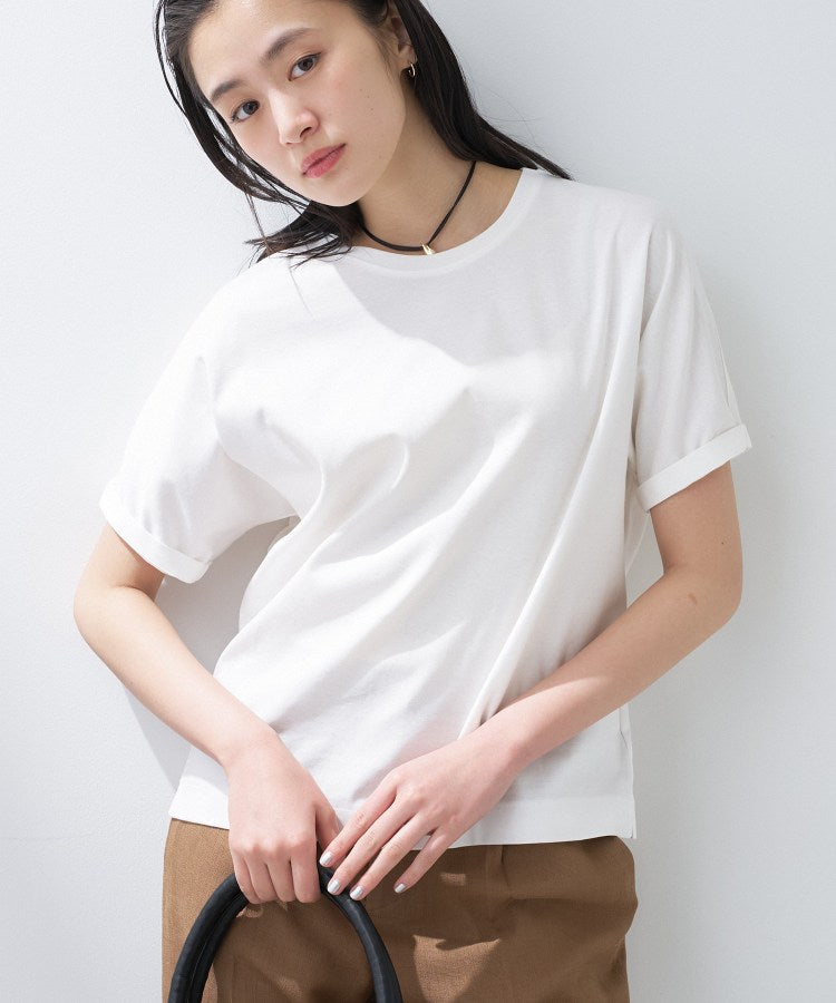 インディヴィ INDIVI 【汗ジミ防止／褒められTシャツ】上品カジュアル！ドルマンTシャツ （ブラック(019)） ブラック(019)