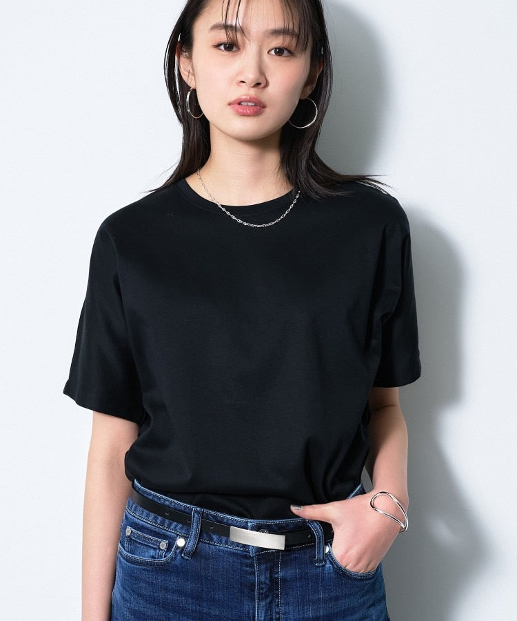インディヴィ INDIVI 【汗ジミ防止／褒められTシャツ】上品カジュアル！ドルマンTシャツ （ブラック(019)） ブラック(019)