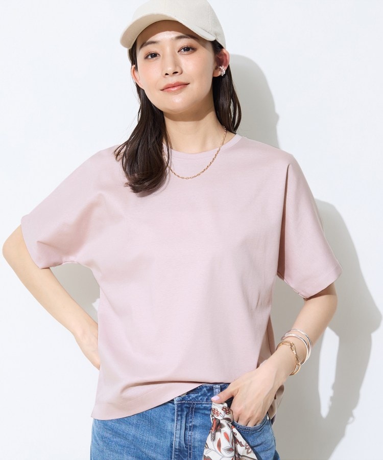 インディヴィ INDIVI 【汗ジミ防止／褒められTシャツ】上品カジュアル！ドルマンTシャツ （ブラック(019)） ブラック(019)