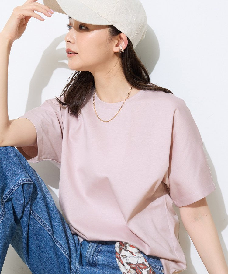 インディヴィ INDIVI 【汗ジミ防止／褒められTシャツ】上品カジュアル！ドルマンTシャツ （ピンク(071)） ピンク(071)