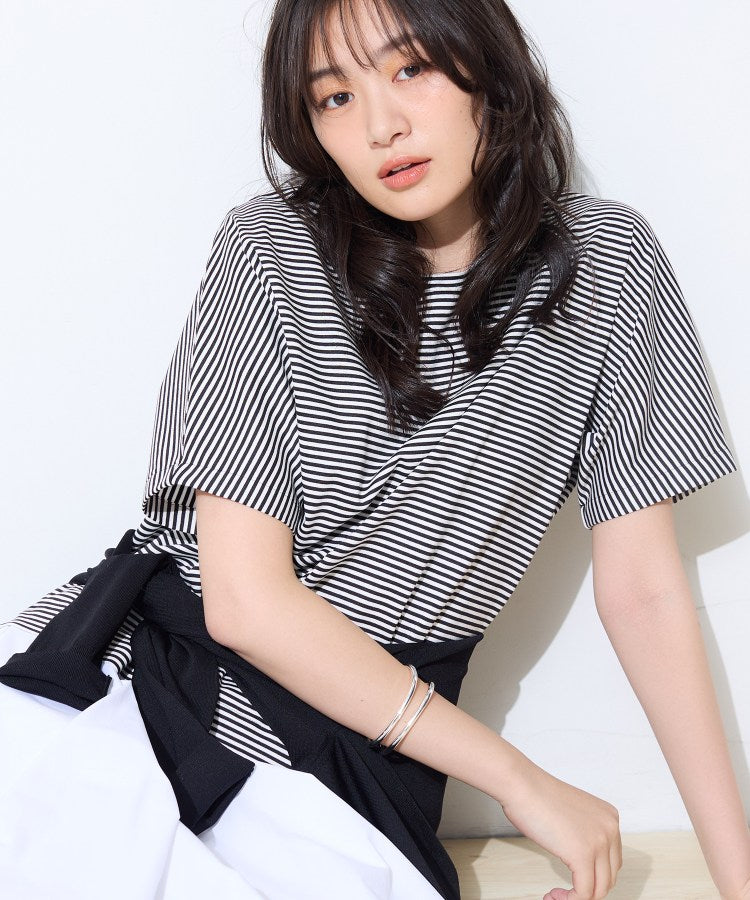 インディヴィ INDIVI 【汗ジミ防止／褒められTシャツ】上品カジュアル！ドルマンTシャツ （ホワイト(301)） ホワイト(301)