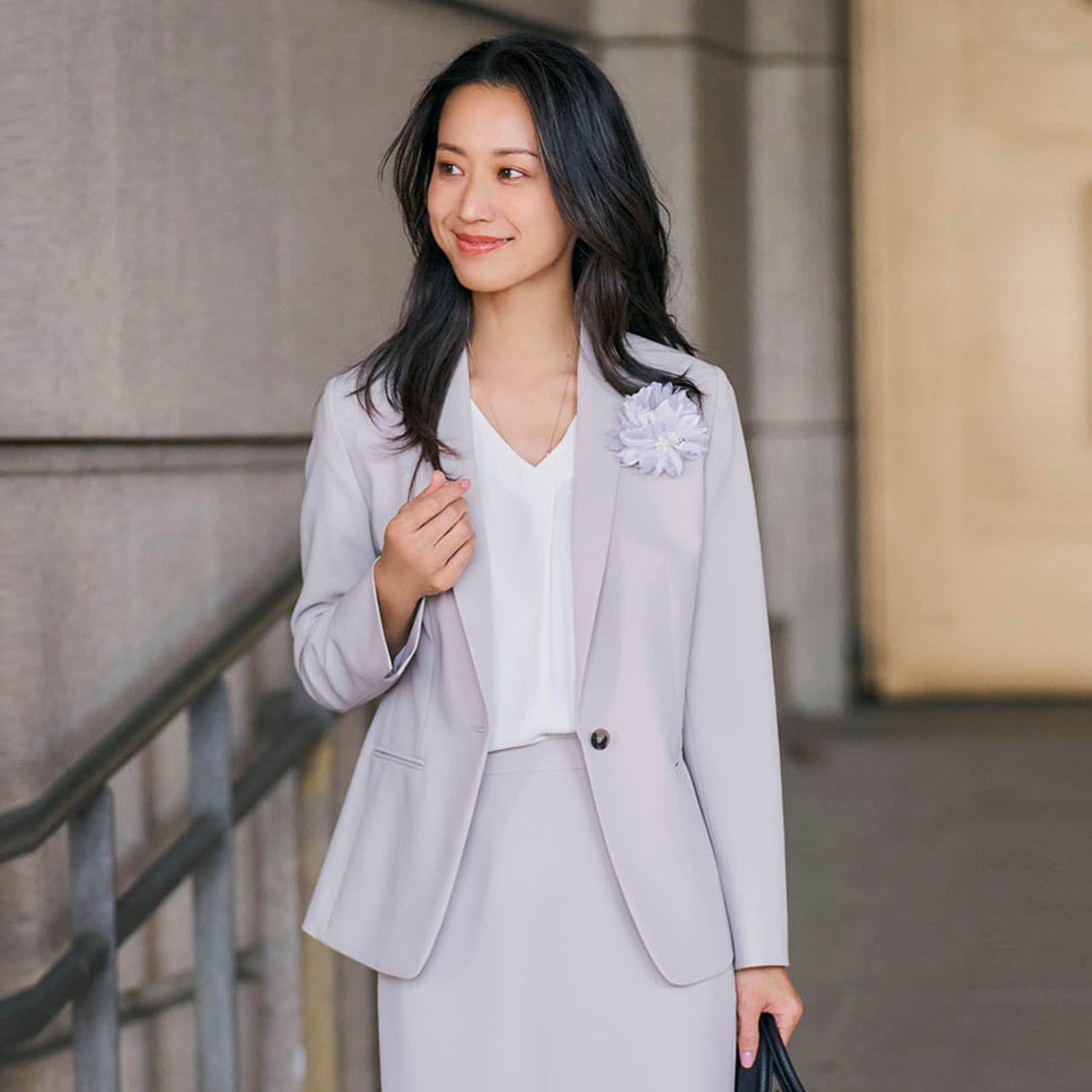 インディヴィ INDIVI 【洗える/UVケア/エコ/日本製】ストレッチテーラードジャケット (ネイビー) ネイビー(693)