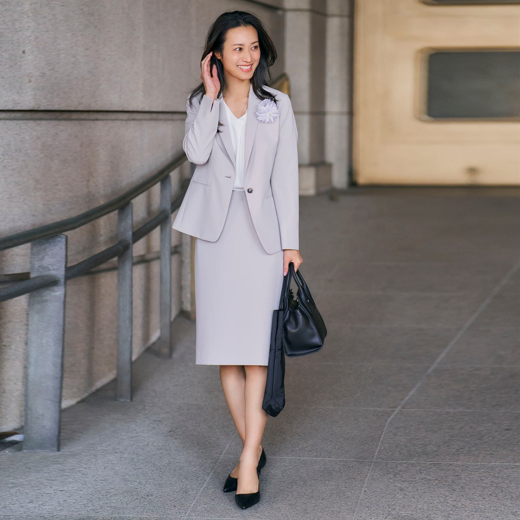 インディヴィ INDIVI 【洗える/UVケア/エコ/日本製】ストレッチテーラードジャケット (ネイビー) ネイビー(693)