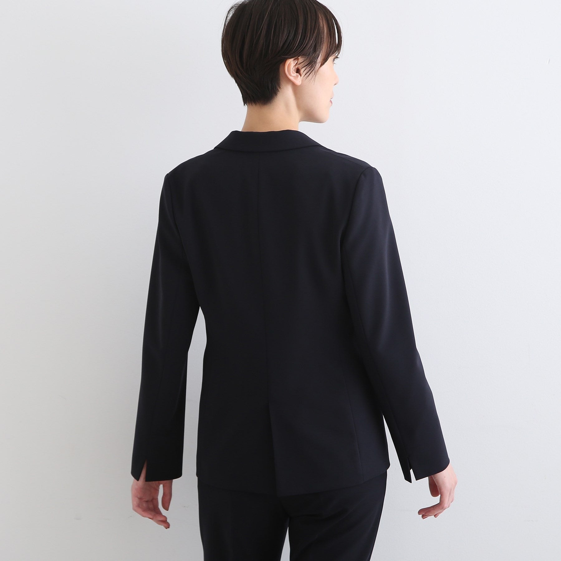 インディヴィ INDIVI 【洗える/UVケア/エコ/日本製】ストレッチテーラードジャケット (ネイビー) ネイビー(693)