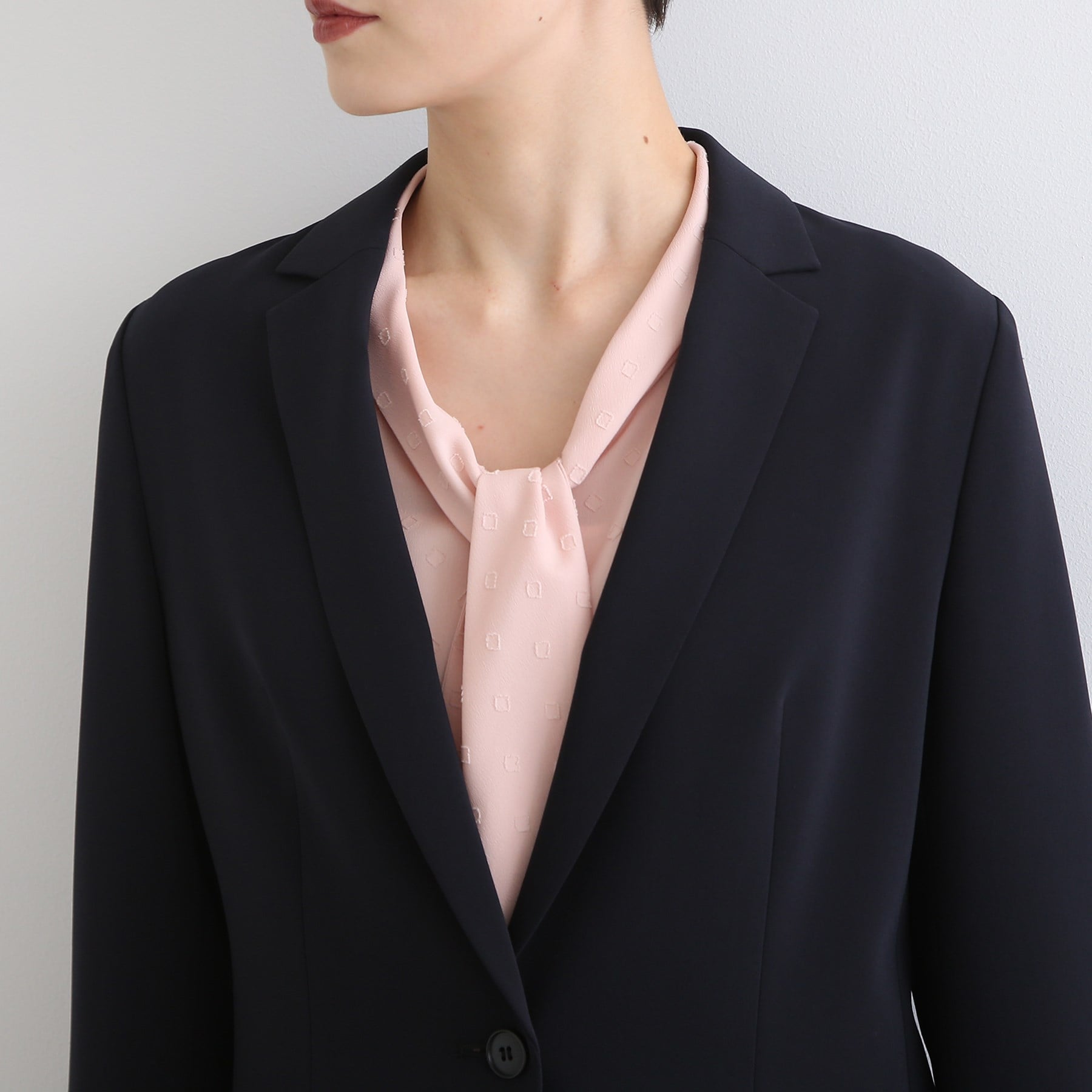 インディヴィ INDIVI 【洗える/UVケア/エコ/日本製】ストレッチテーラードジャケット (ネイビー) ネイビー(693)