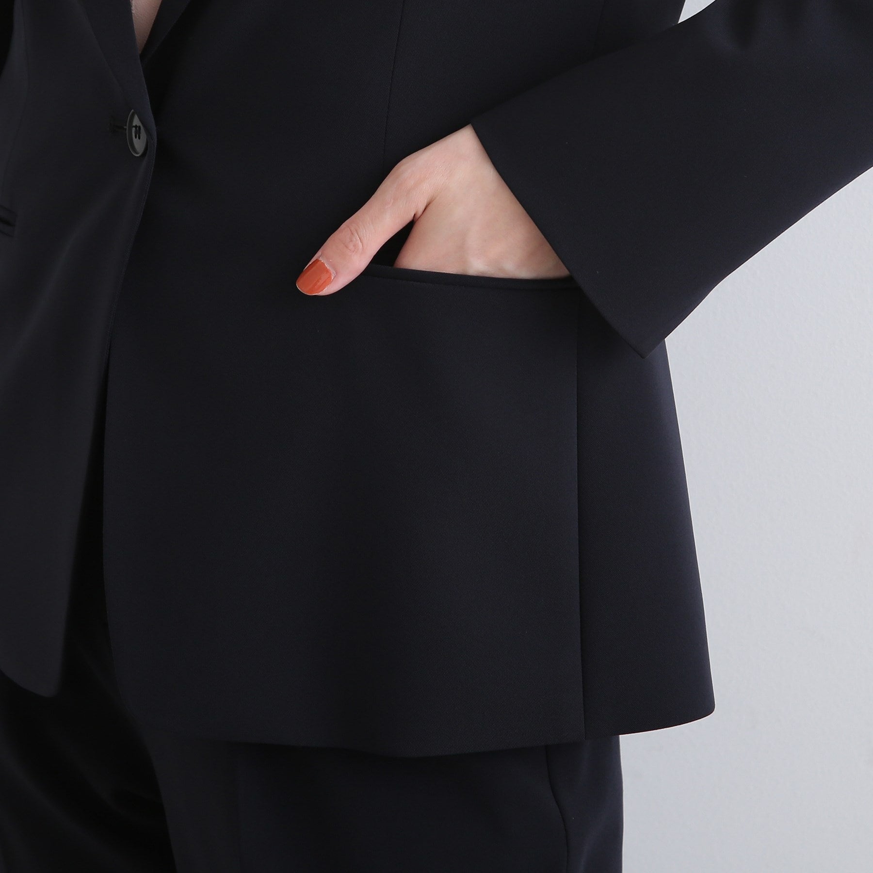 インディヴィ INDIVI 【洗える/UVケア/エコ/日本製】ストレッチテーラードジャケット (ネイビー) ネイビー(693)