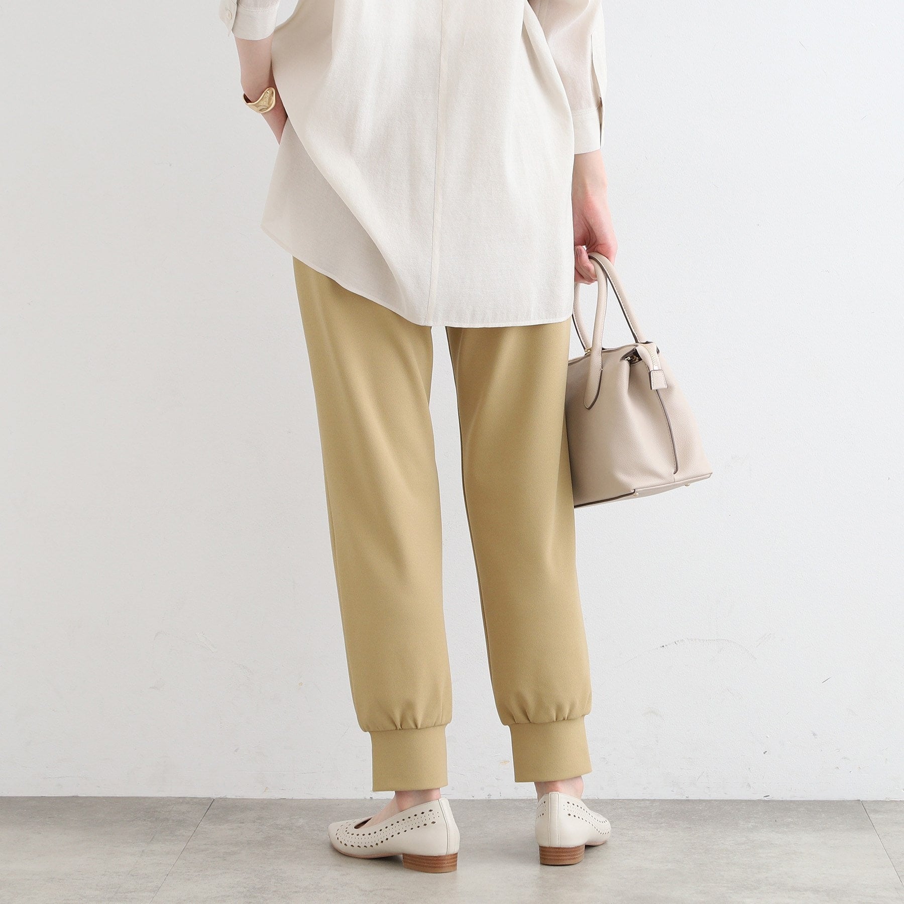 インディヴィ INDIVI 【洗える／UVケア／トレンド】ジョグパンツ