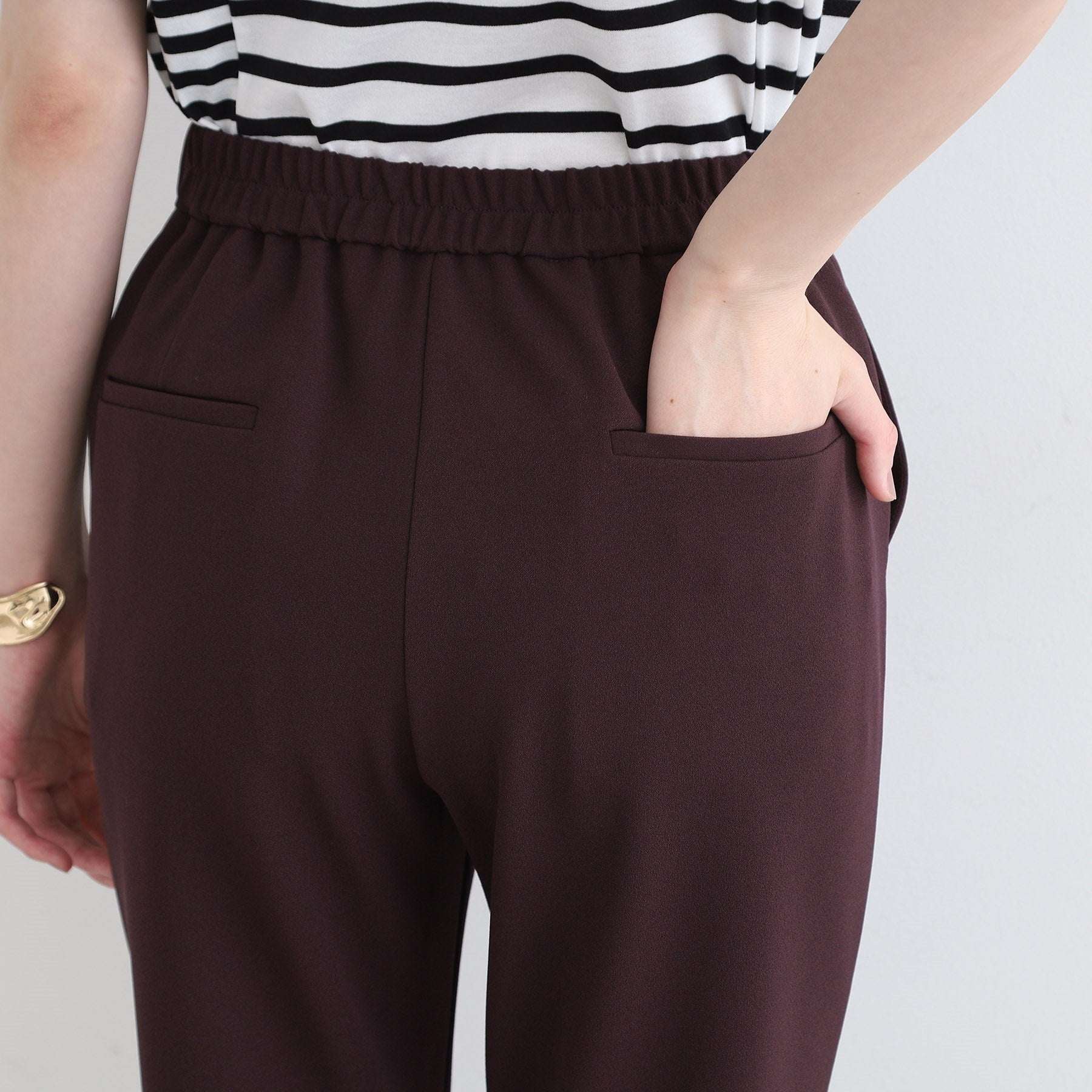 インディヴィ INDIVI 【洗える／UVケア／トレンド】ジョグパンツ