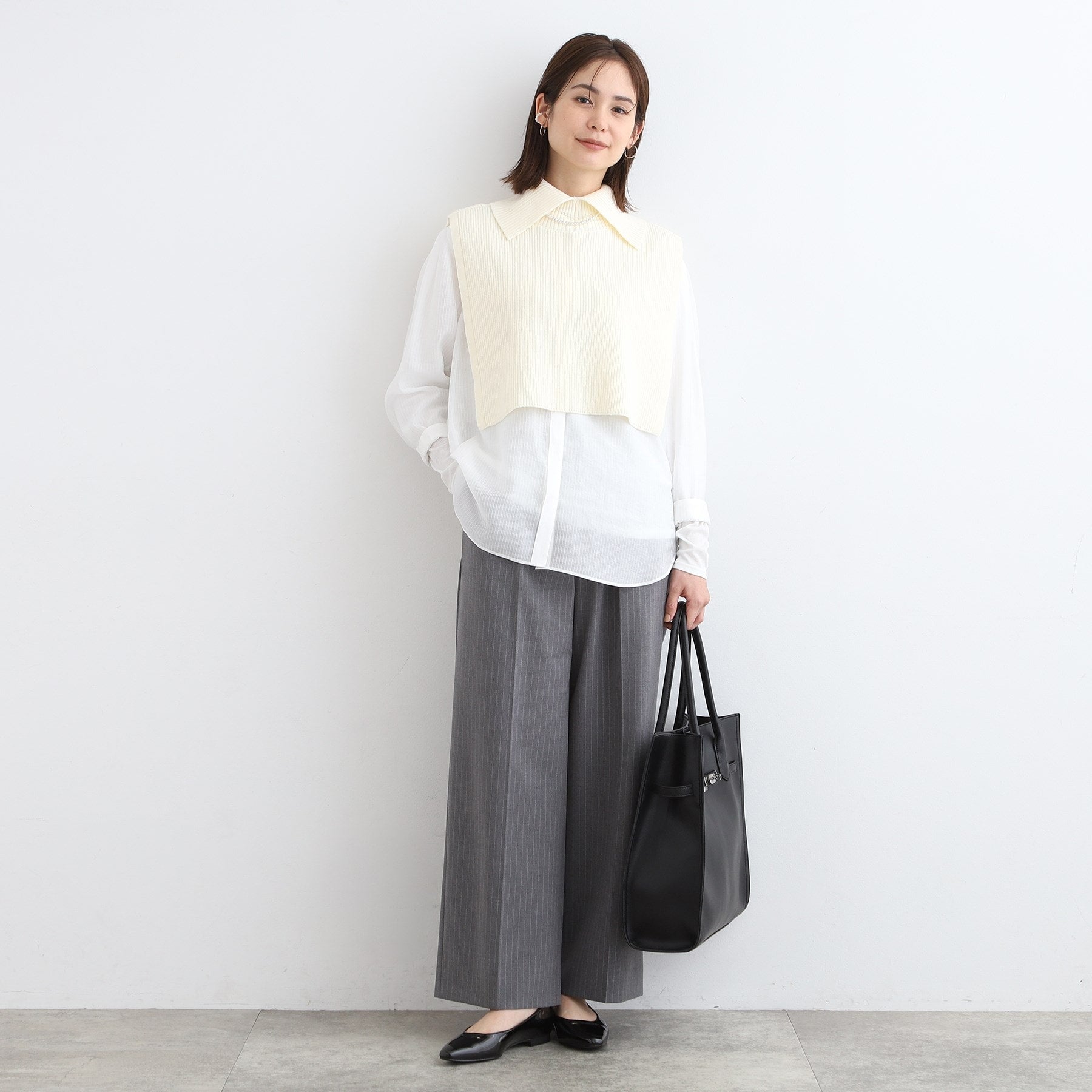 インディヴィ INDIVI 【洗える／2WAY】タートルネックニットケープ （オフホワイト(003)） オフホワイト(003)