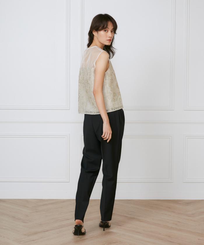 イネド INED フロントタックパンツ《la veille by SUPERIOR CLOSET》 （ベージュ2） ベージュ2