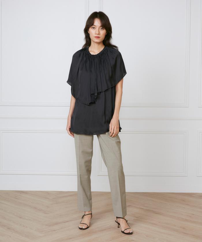 イネド INED フロントタックパンツ《la veille by SUPERIOR CLOSET》 （ベージュ2） ベージュ2