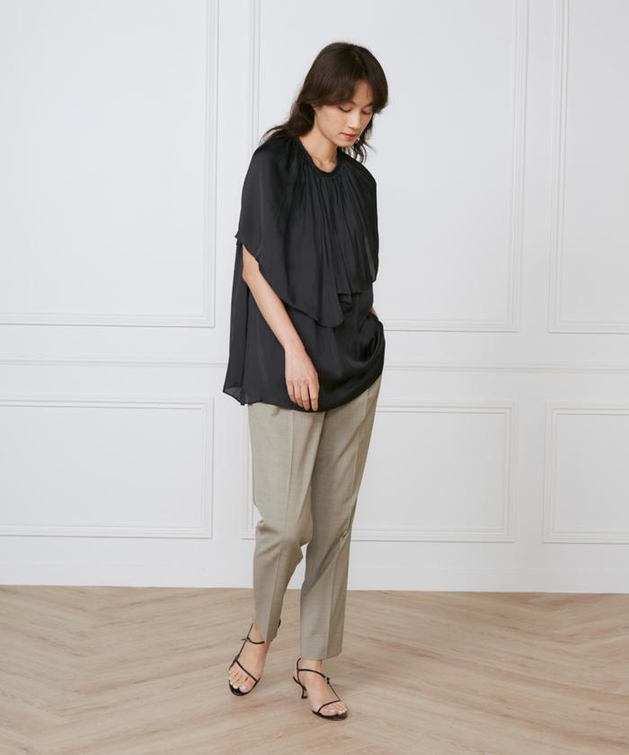 イネド INED フロントタックパンツ《la veille by SUPERIOR CLOSET》 （ベージュ2） ベージュ2