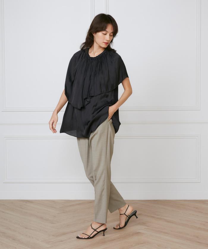 イネド INED フロントタックパンツ《la veille by SUPERIOR CLOSET》 （ベージュ2） ベージュ2