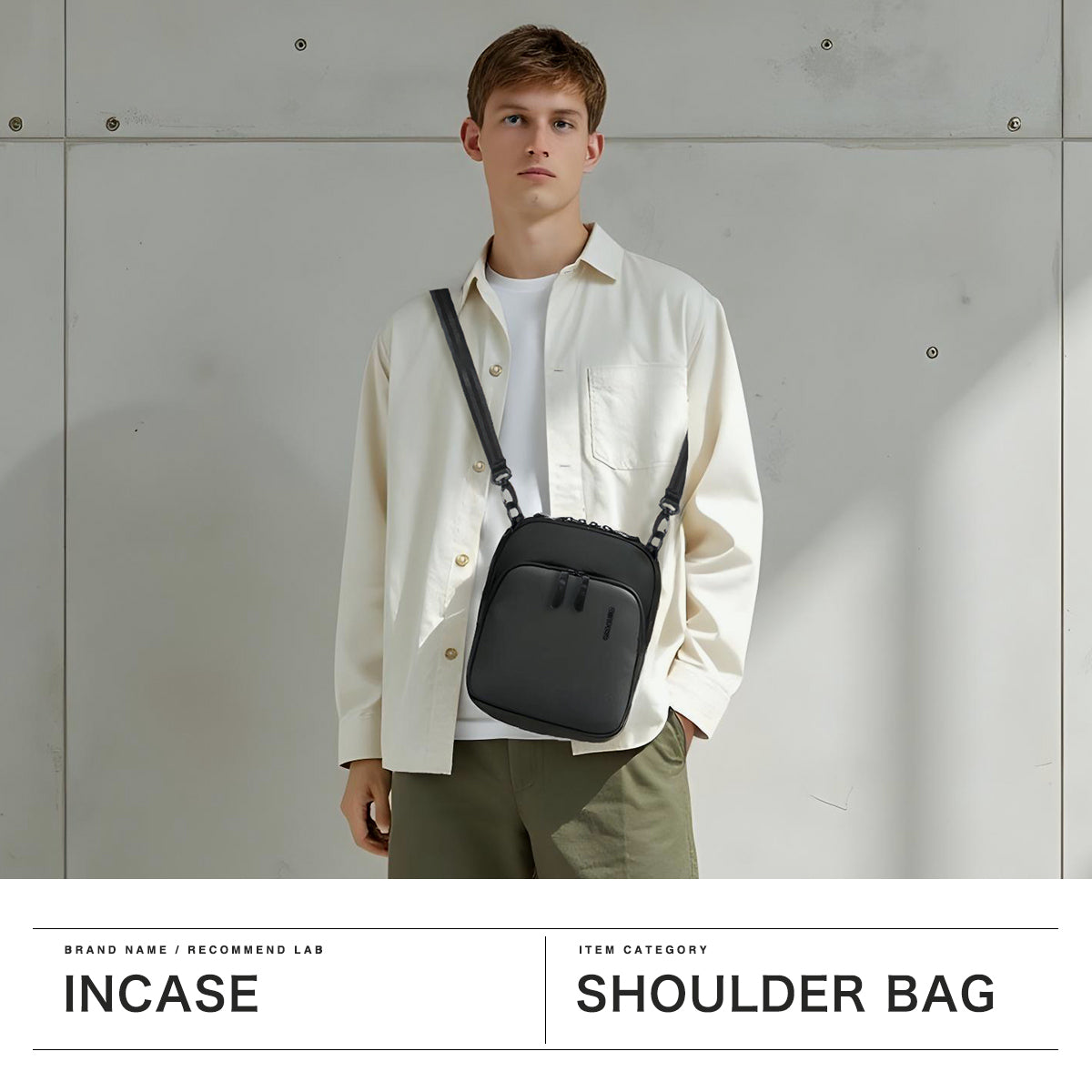インケース Incase 日本正規品 ショルダーバッグ メンズ レディース 斜めがけバッグ ブランド 小さめ かっこいい 大人 撥水 縦型 B5 4.9L クロスボディバッグ A.R.C.Crossbody Bag （BLACK） BLACK