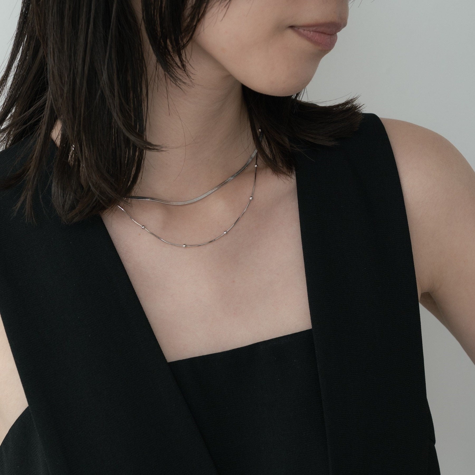 ギャレスト GALLEST ダブルチェーンショートネックレス （シルバー(006)） シルバー(006)