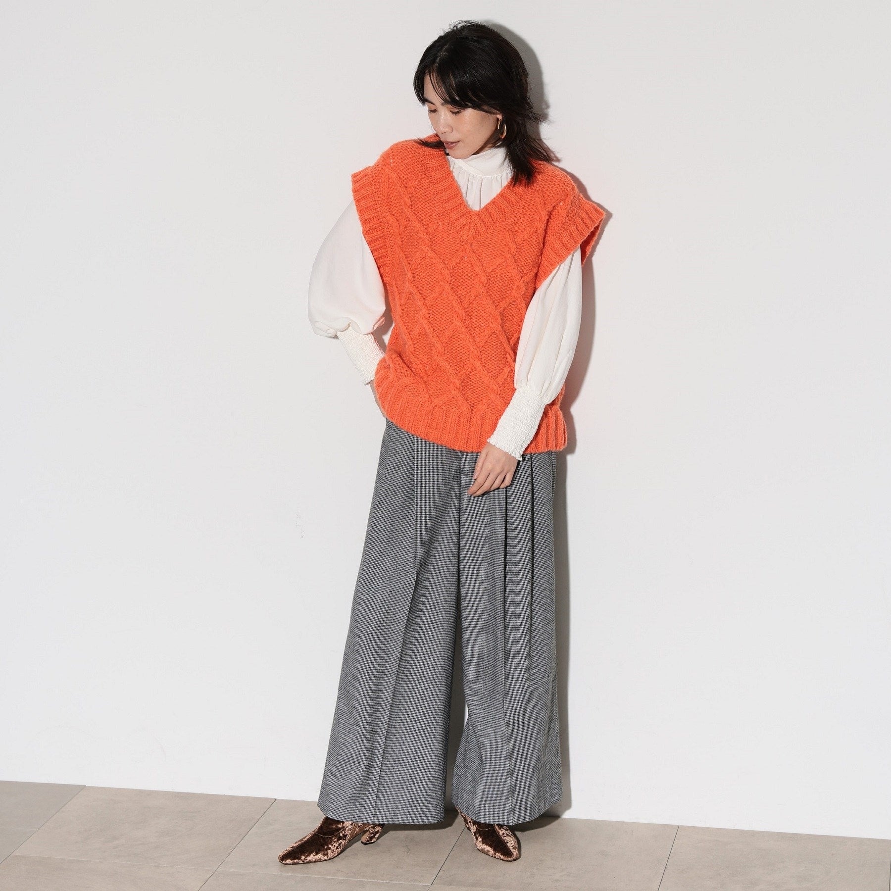 GALLEST Cable Knit Vest