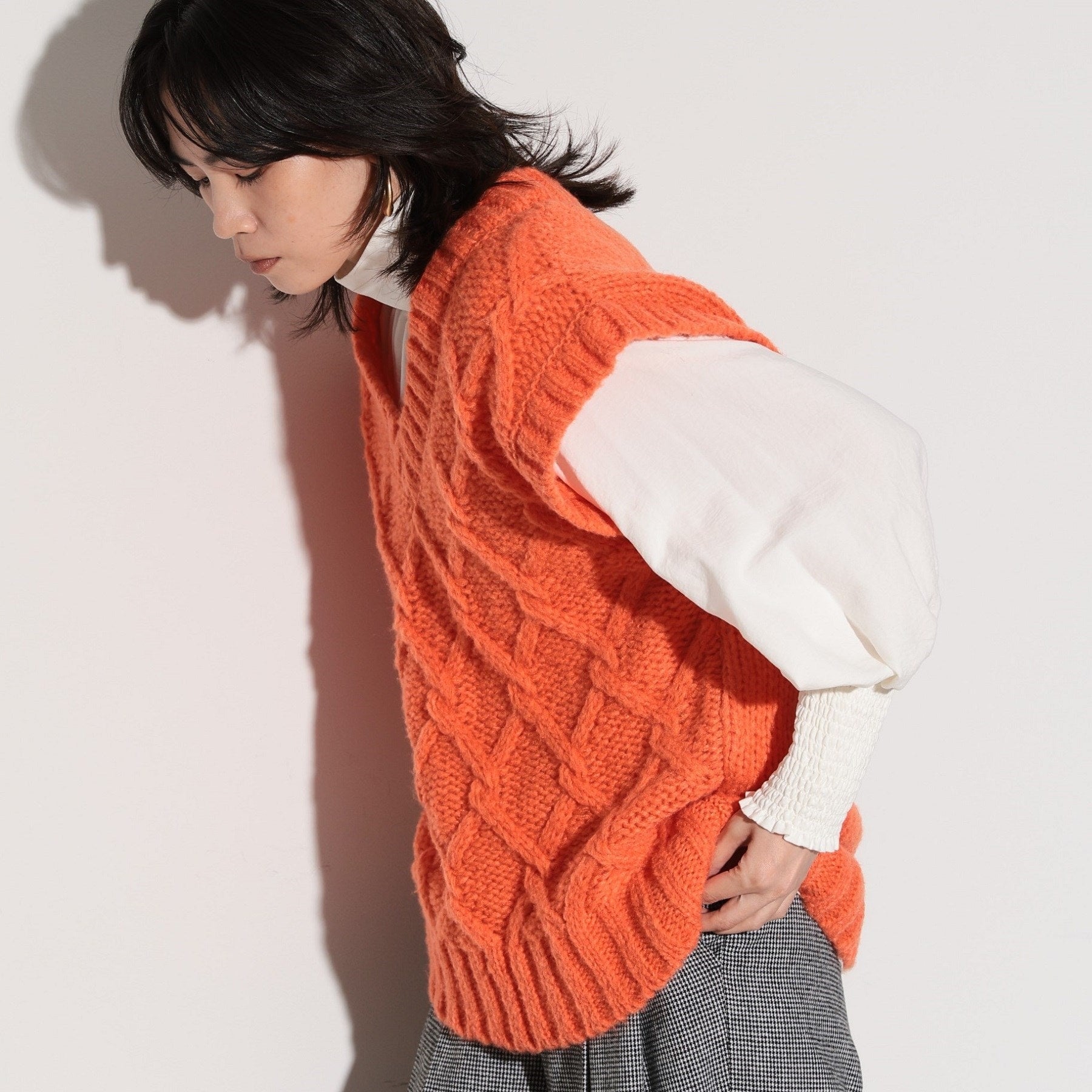 GALLEST Cable Knit Vest