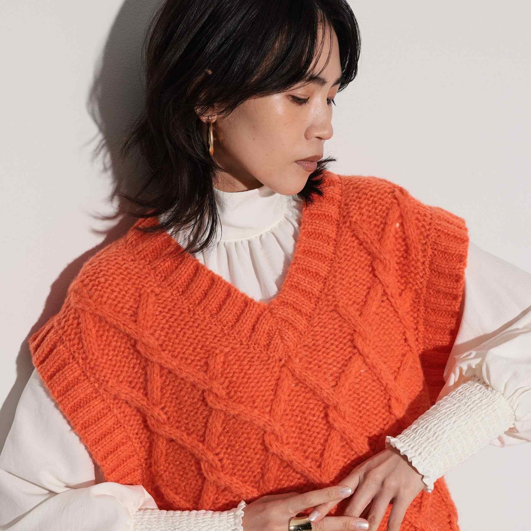 GALLEST Cable Knit Vest