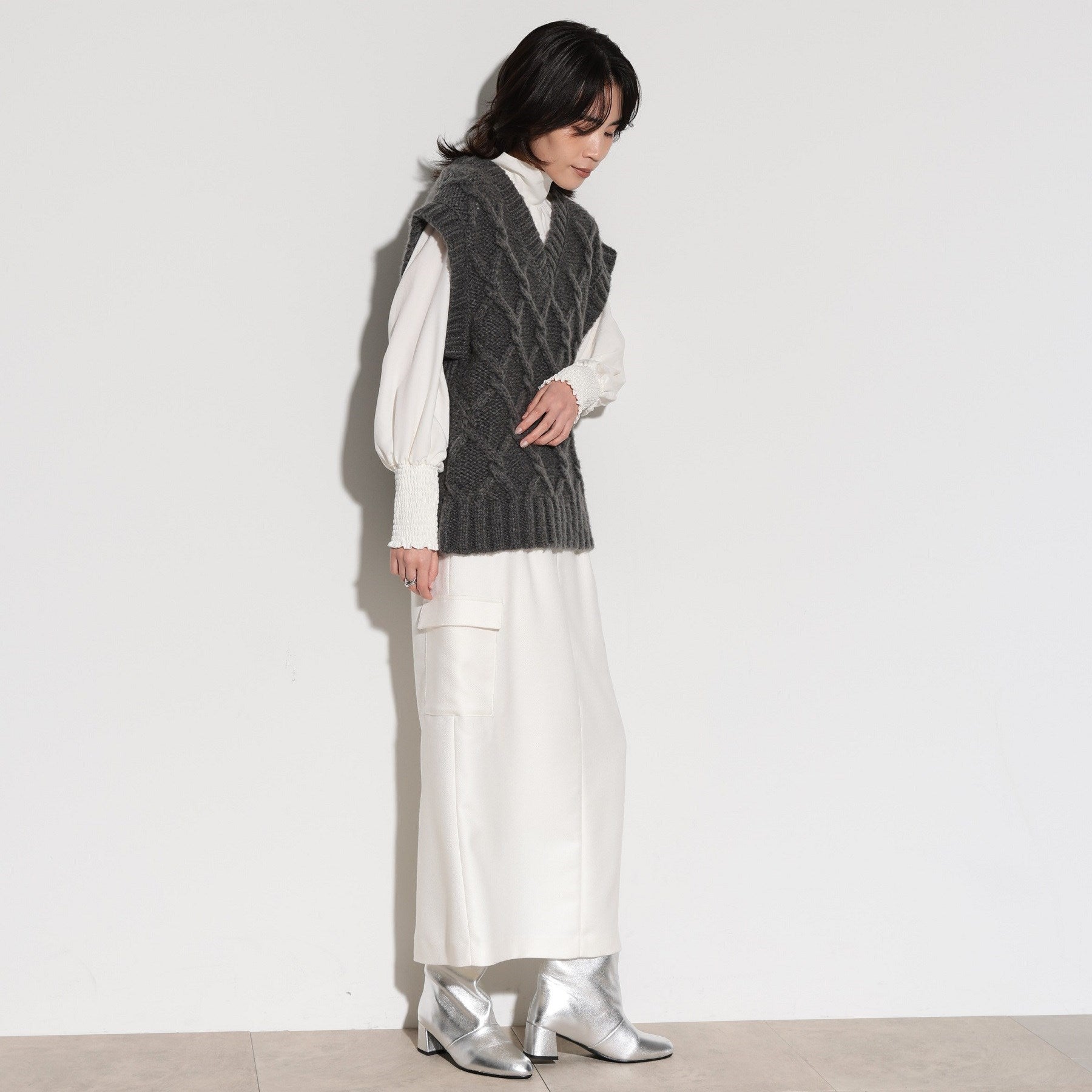 GALLEST Cable Knit Vest