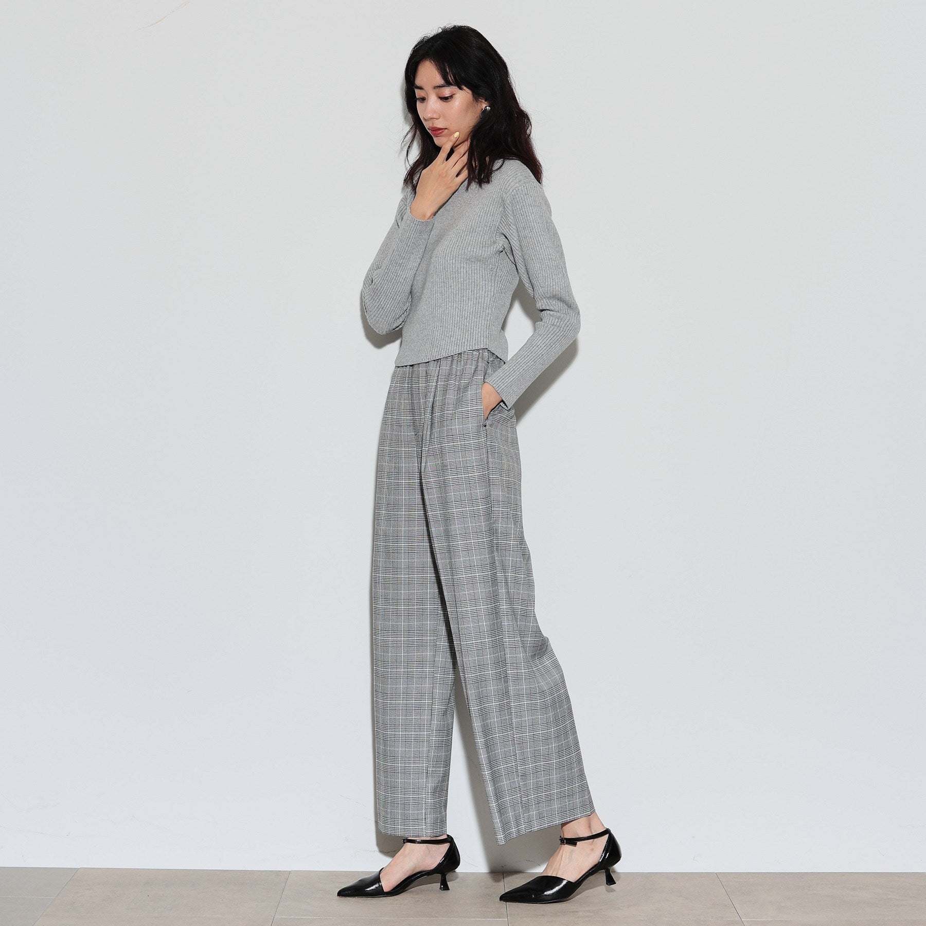 ギャレスト GALLEST クルーネックコンパクトニット