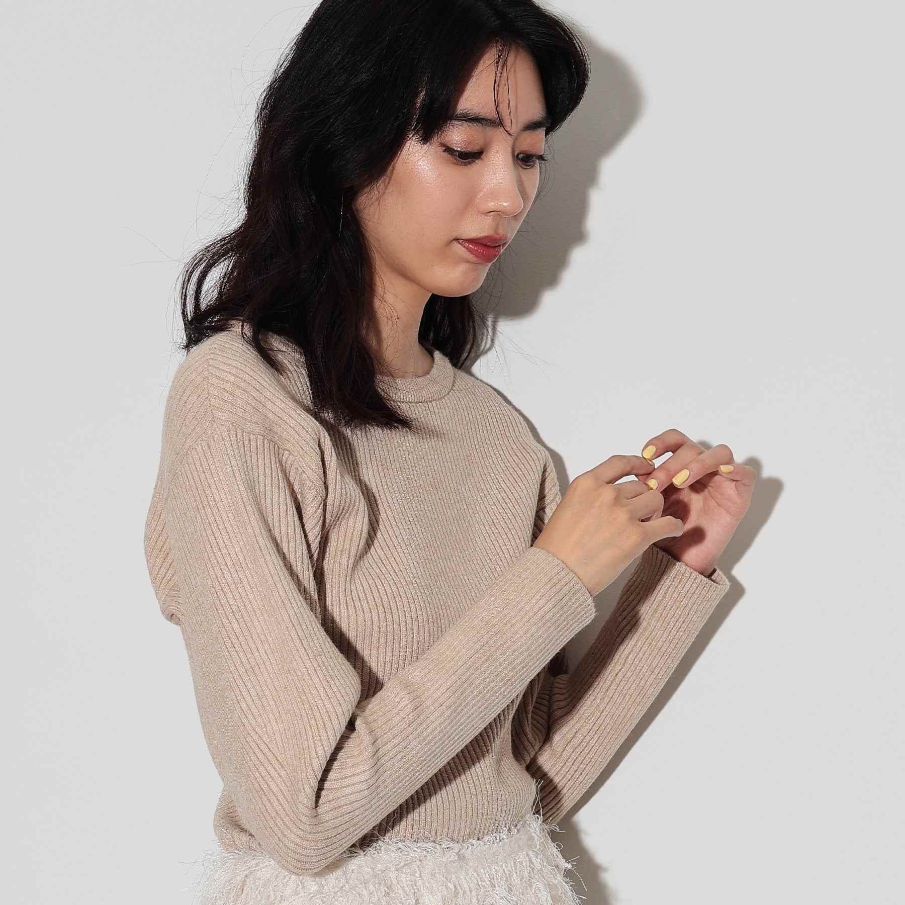 ギャレスト GALLEST クルーネックコンパクトニット