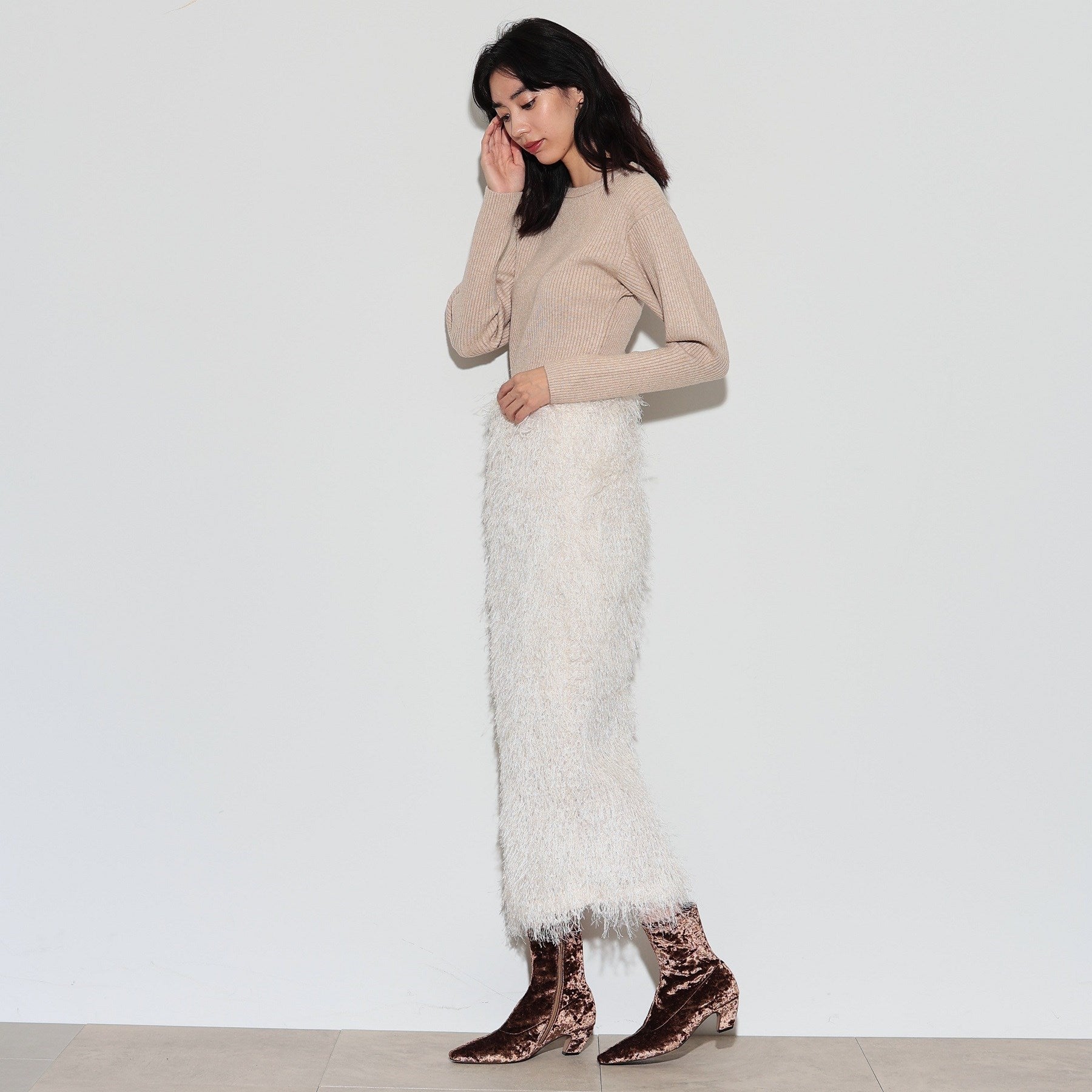 ギャレスト GALLEST クルーネックコンパクトニット