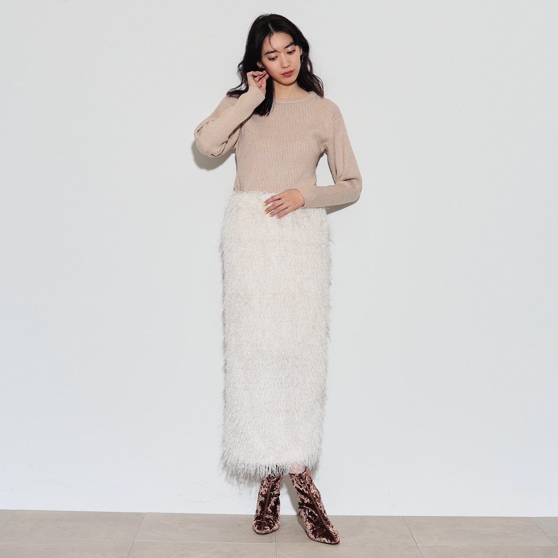 ギャレスト GALLEST クルーネックコンパクトニット