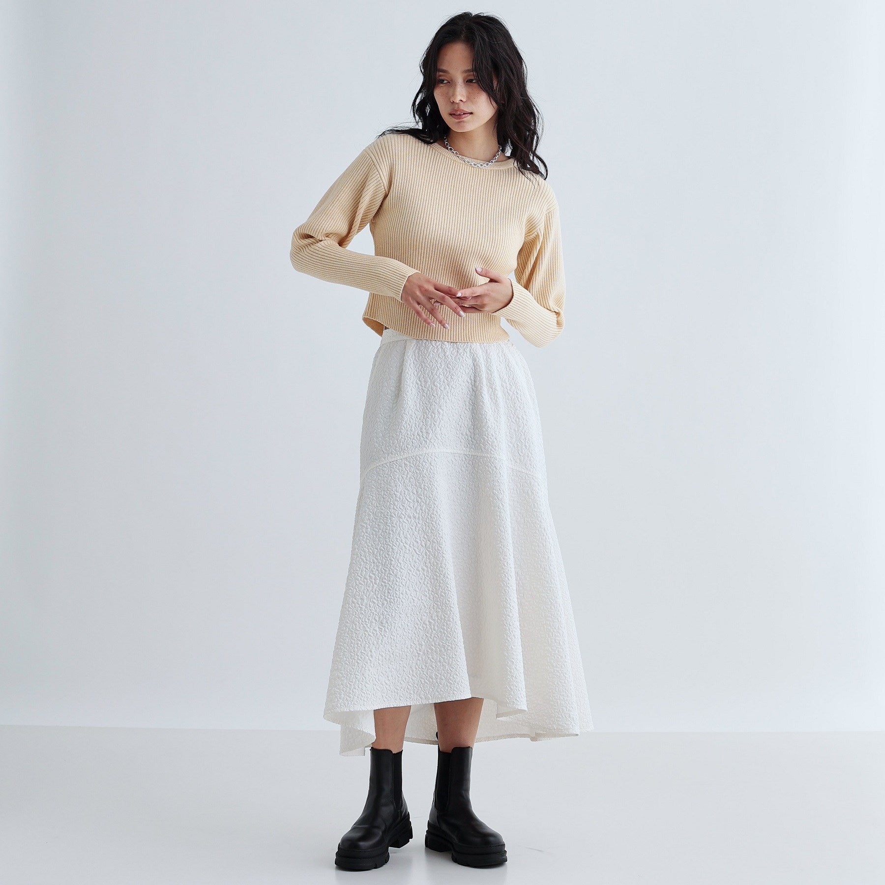 ギャレスト GALLEST クルーネックコンパクトニット