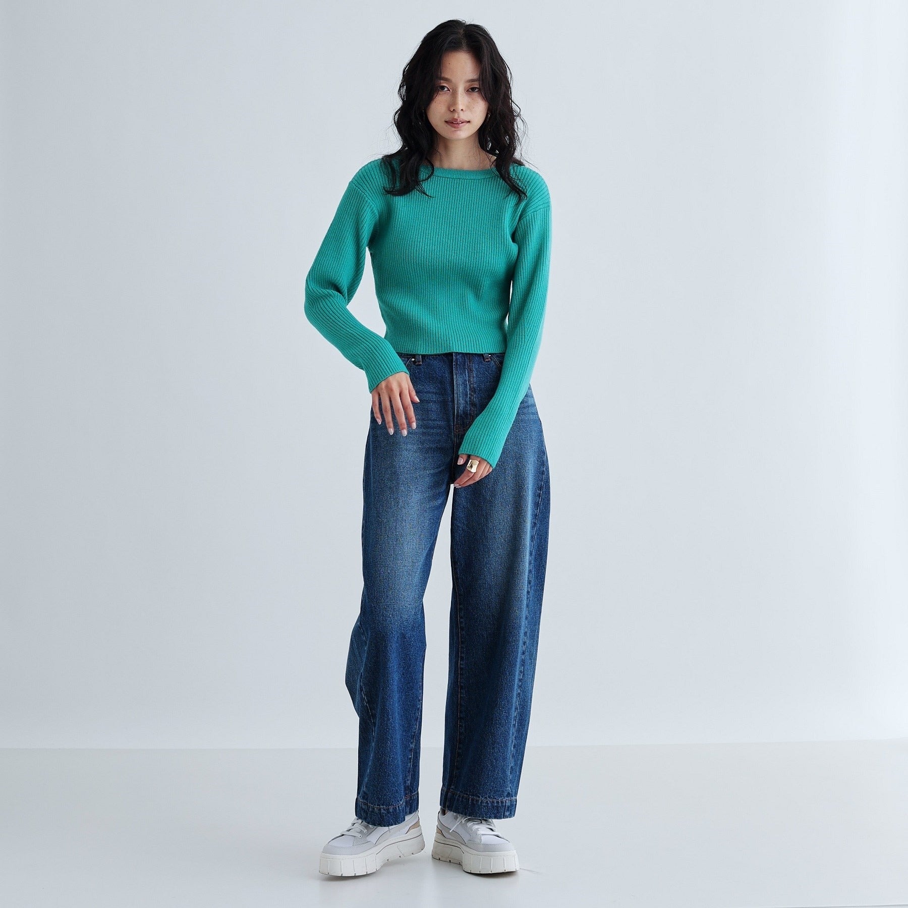 ギャレスト GALLEST クルーネックコンパクトニット