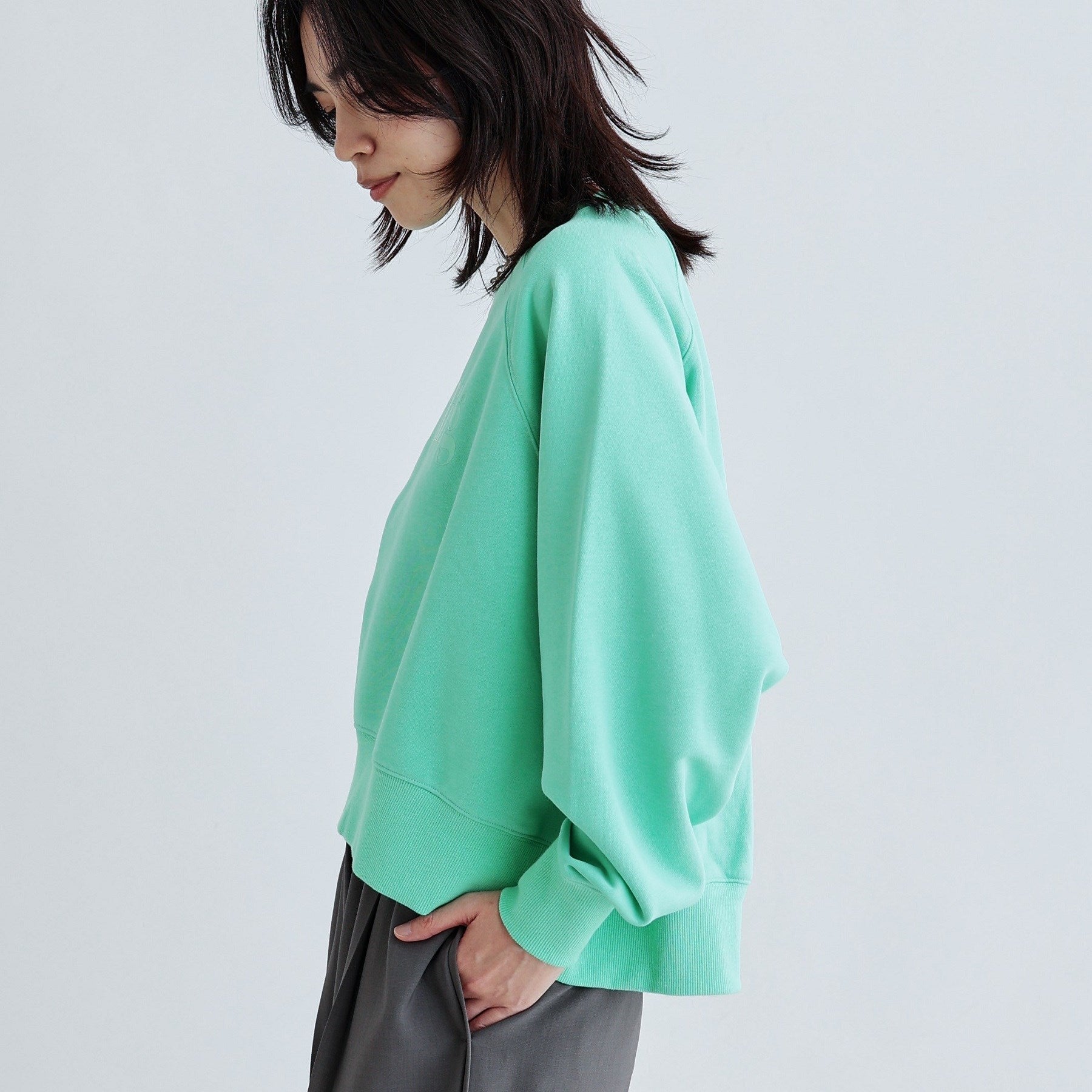 ギャレスト GALLEST ラウンドヘム裏毛ロゴトップス （ミントグリーン(021)） ミントグリーン(021)